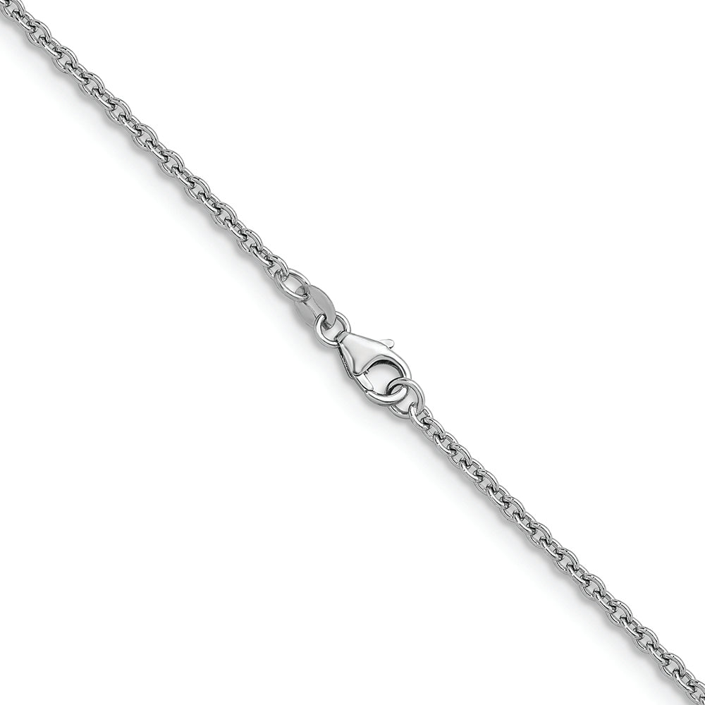 14KT White 2.4mm Cable Chain