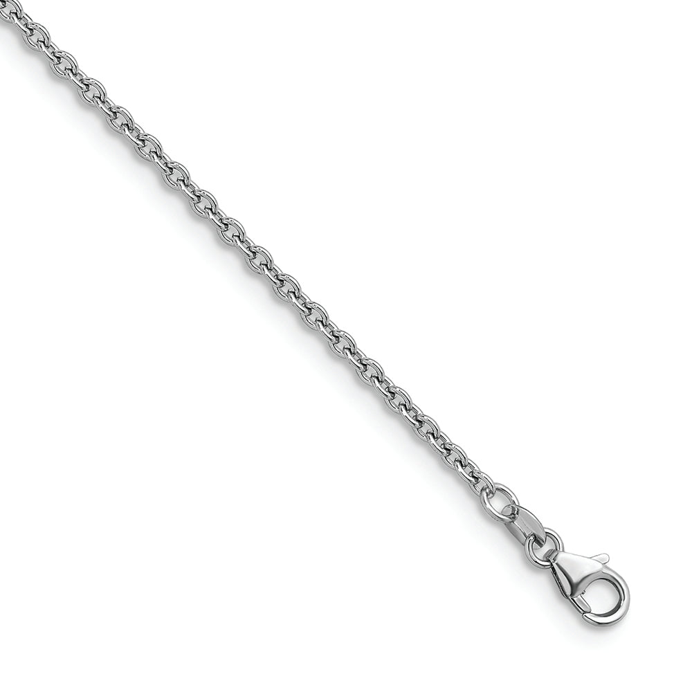 14KT White 2.4mm Cable Chain