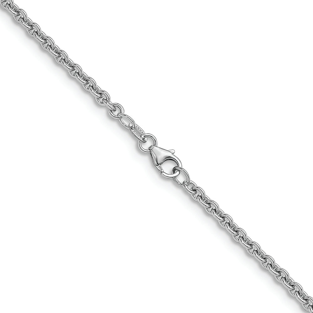 14KT White 3mm Cable Chain