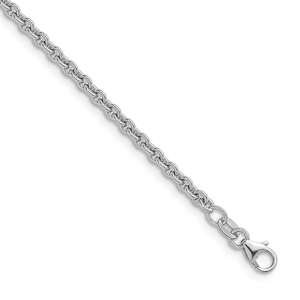 14KT White 3mm Cable Chain