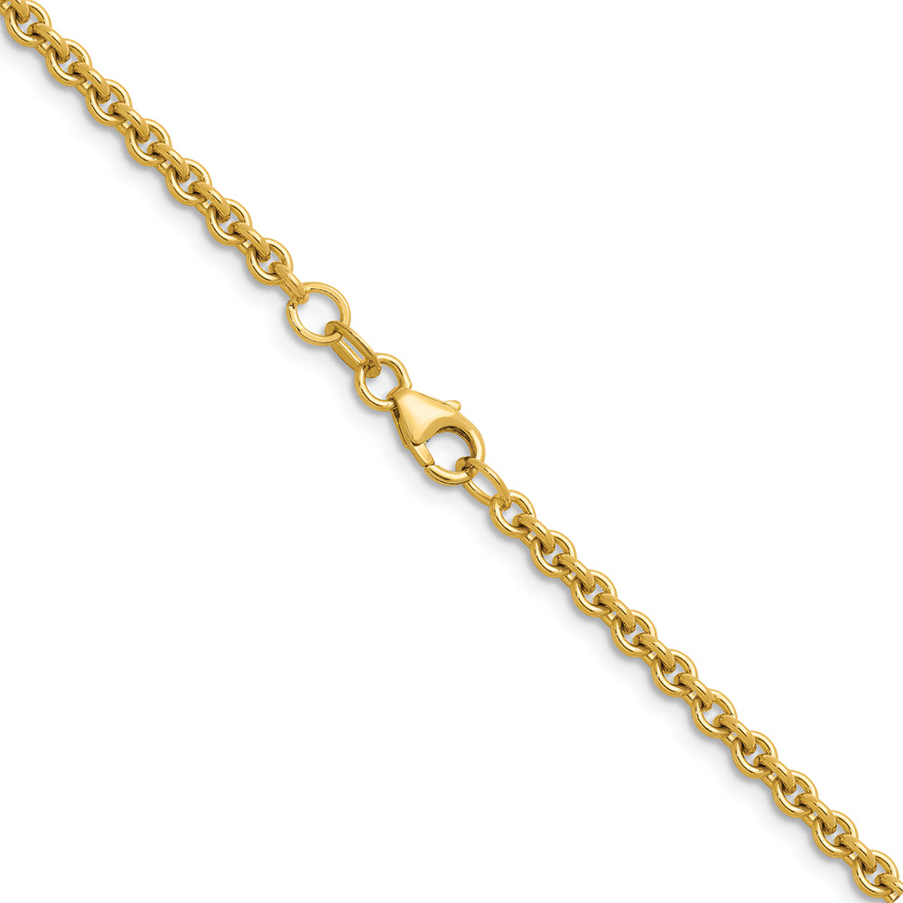 14KT Yellow 3mm Cable Chain