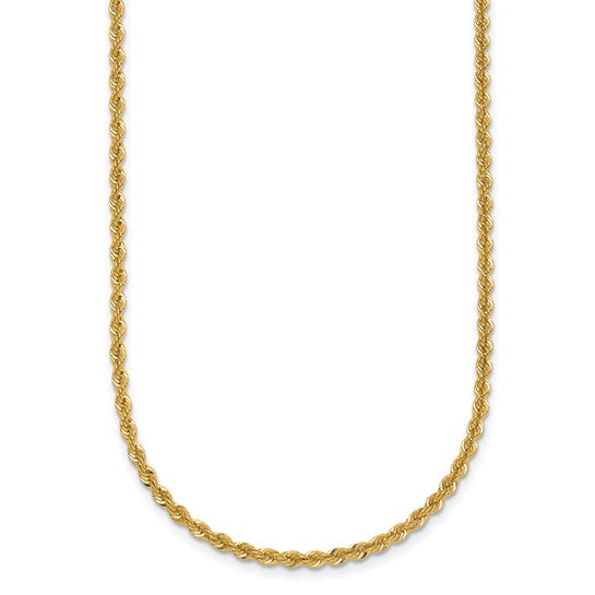 14KT Yellow 2.5mm Rope Chain
