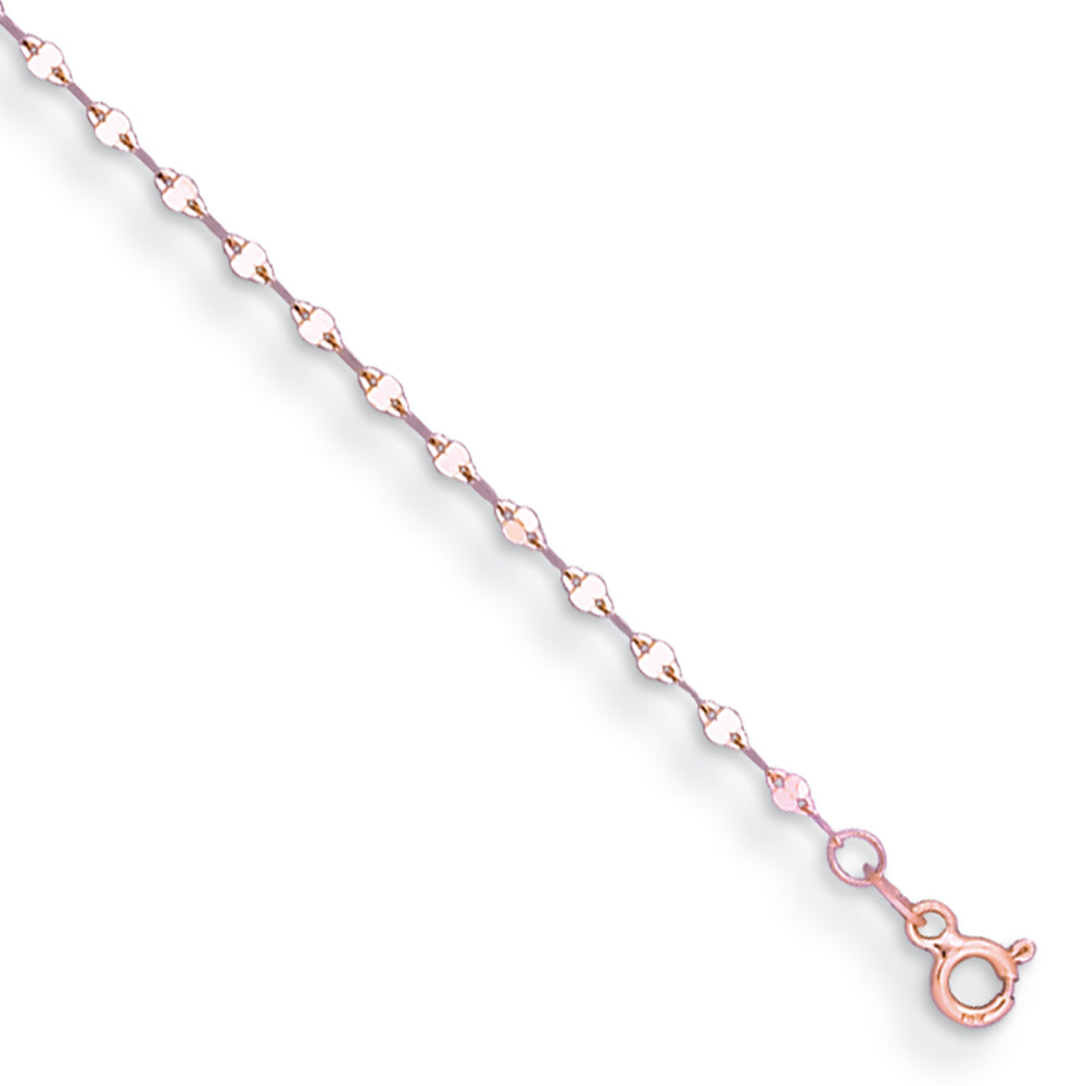 14KT Rose 2mm Polished Fancy Chain