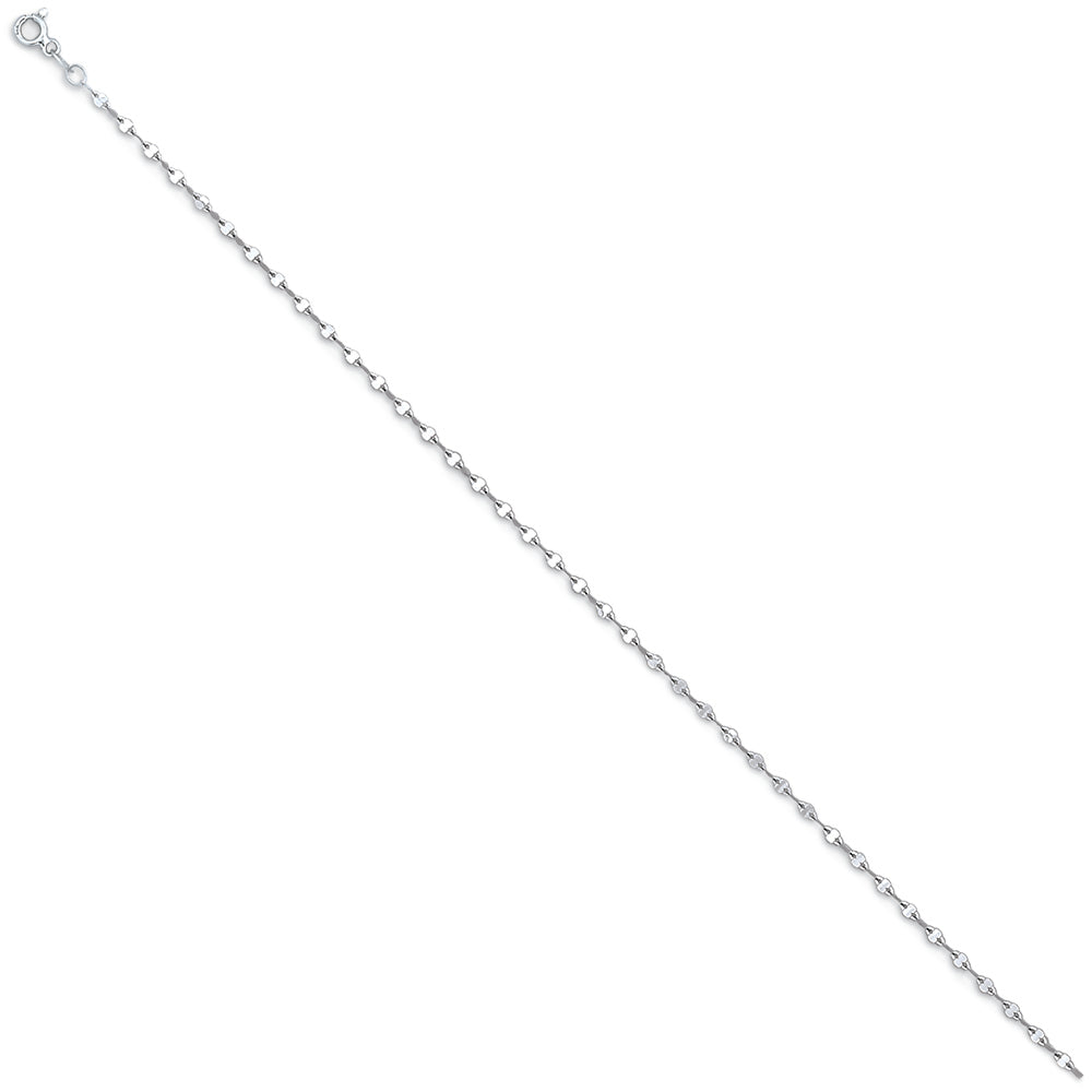 14KT White 2mm Polished Fancy Chain