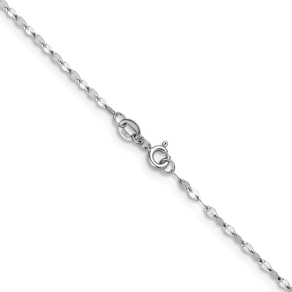 14KT White 2mm Polished Fancy Chain