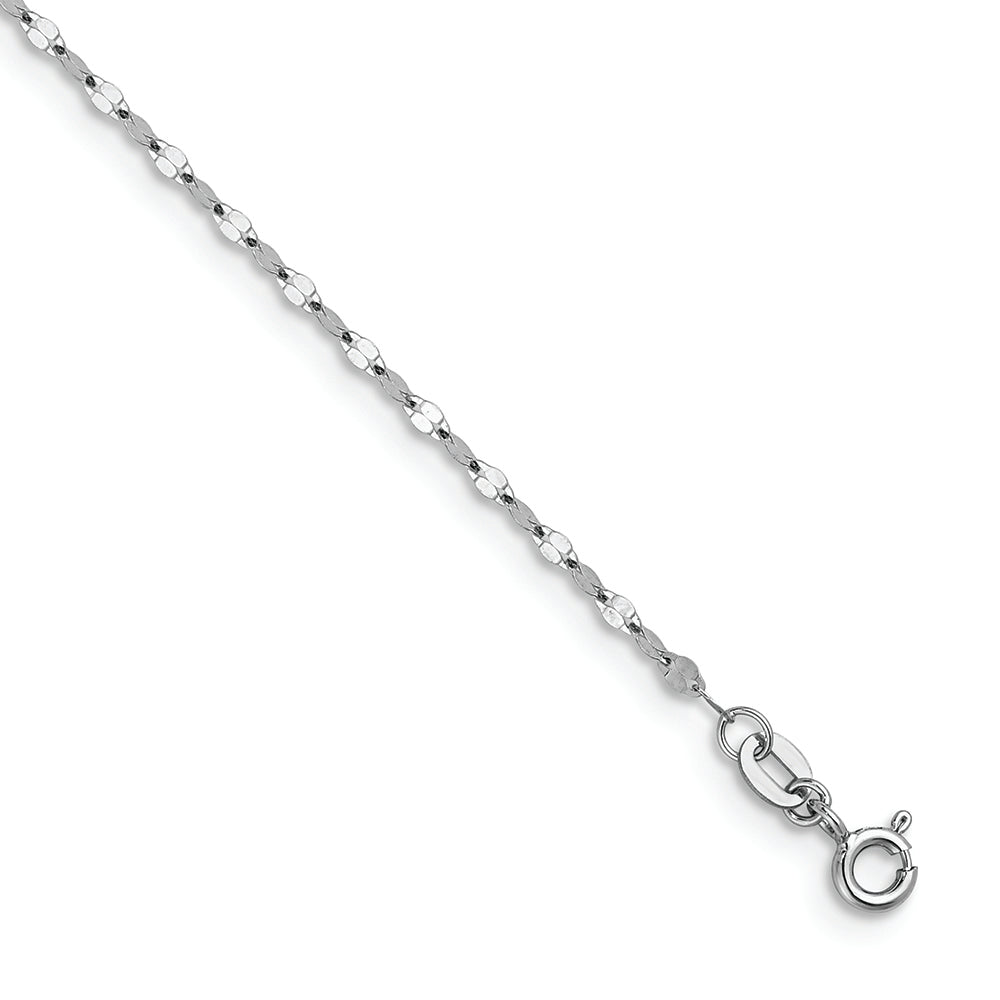 14KT White 2mm Polished Fancy Chain