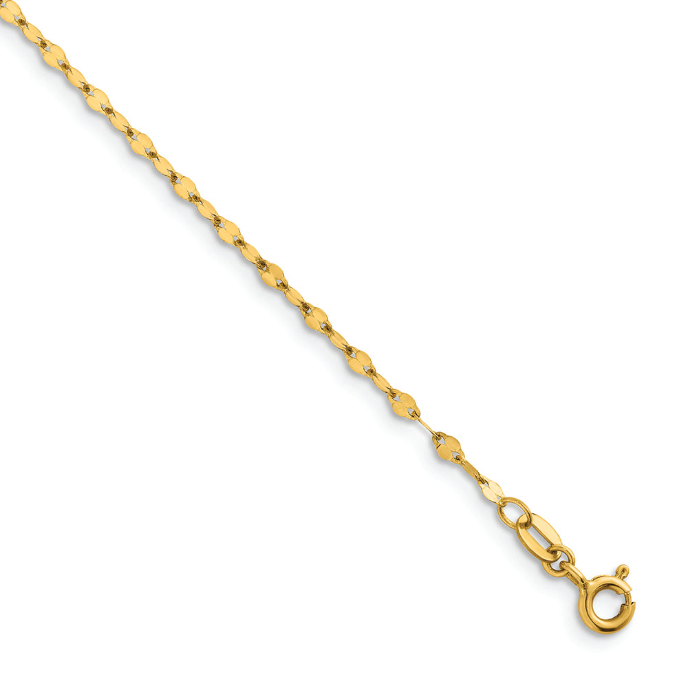 14KT Yellow 2mm Polished Fancy Chain