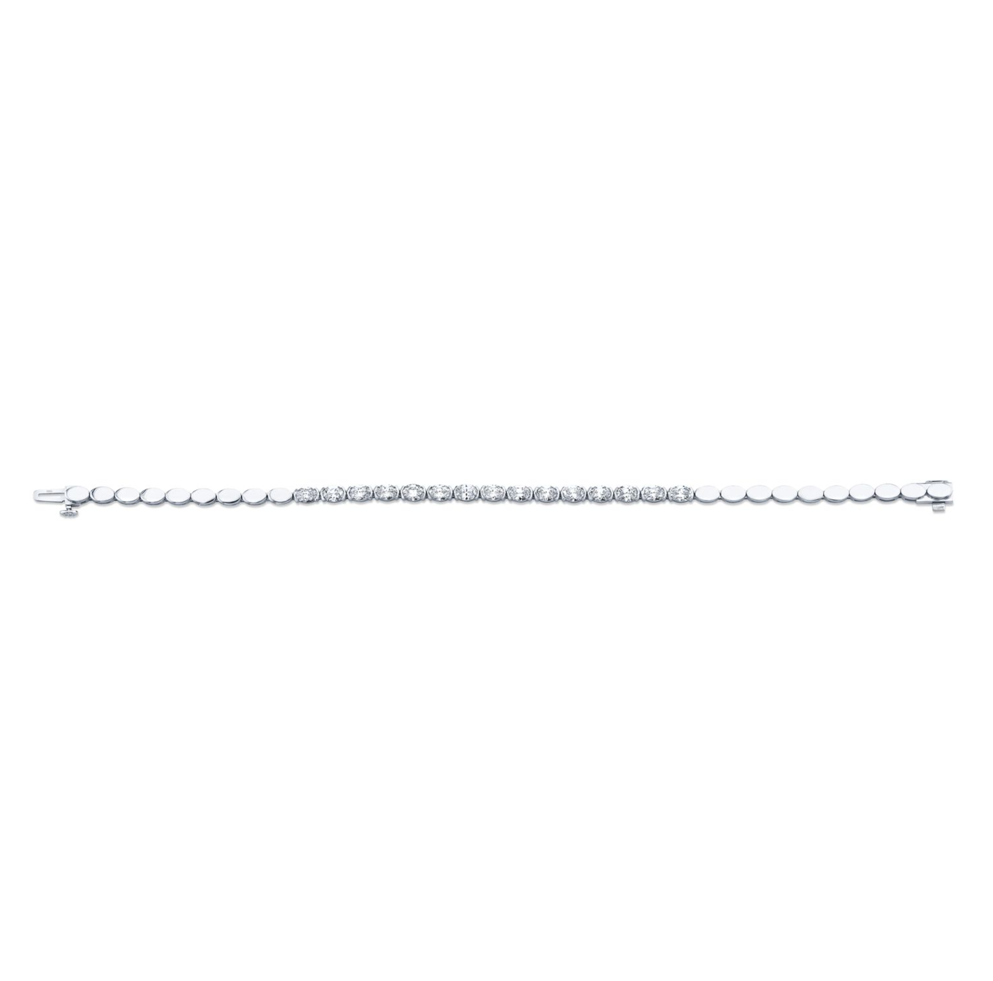 2.8 Carat Oval Shape Straight Line Bracelet