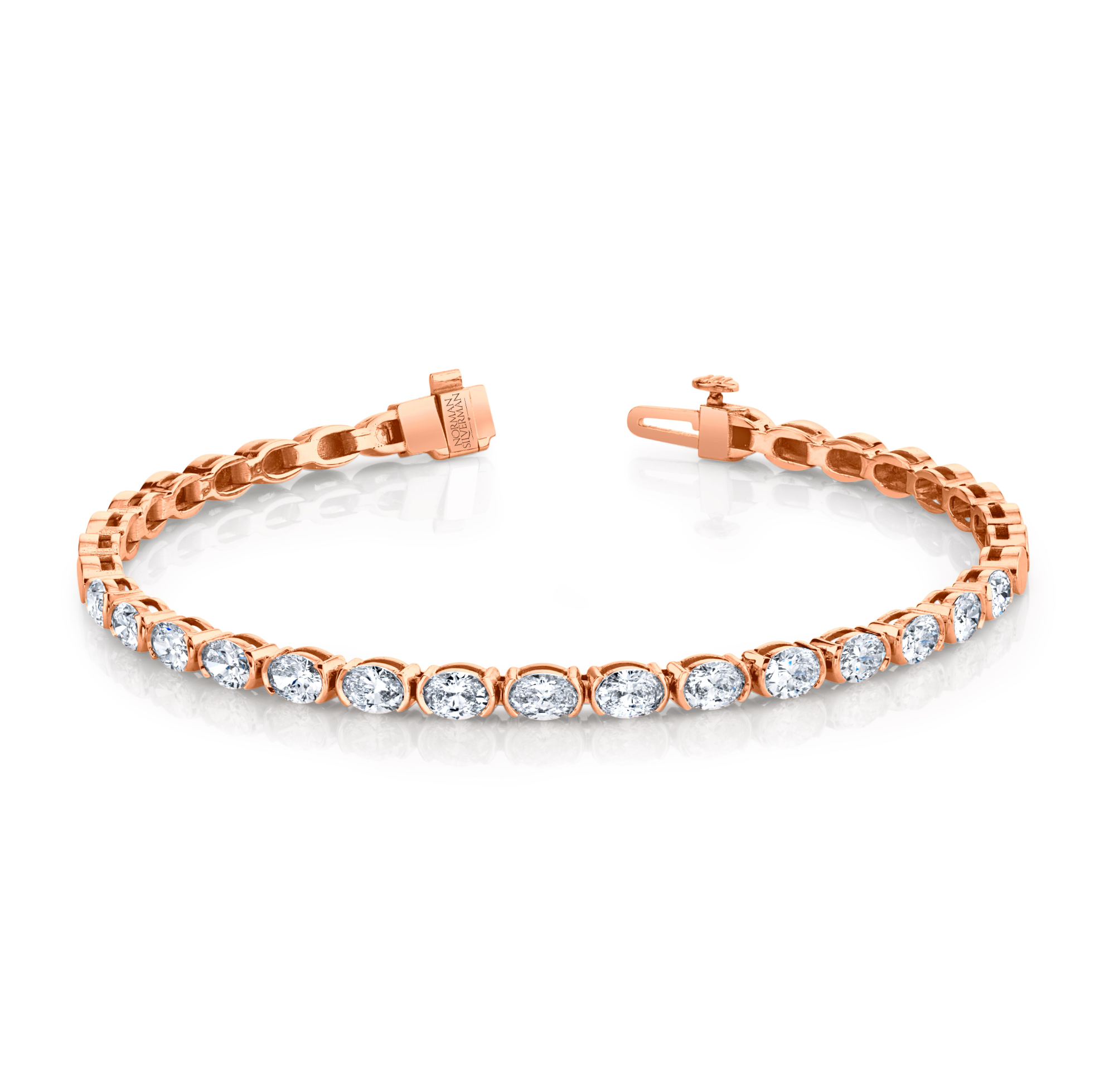 2.8 Carat Oval Shape Straight Line Bracelet