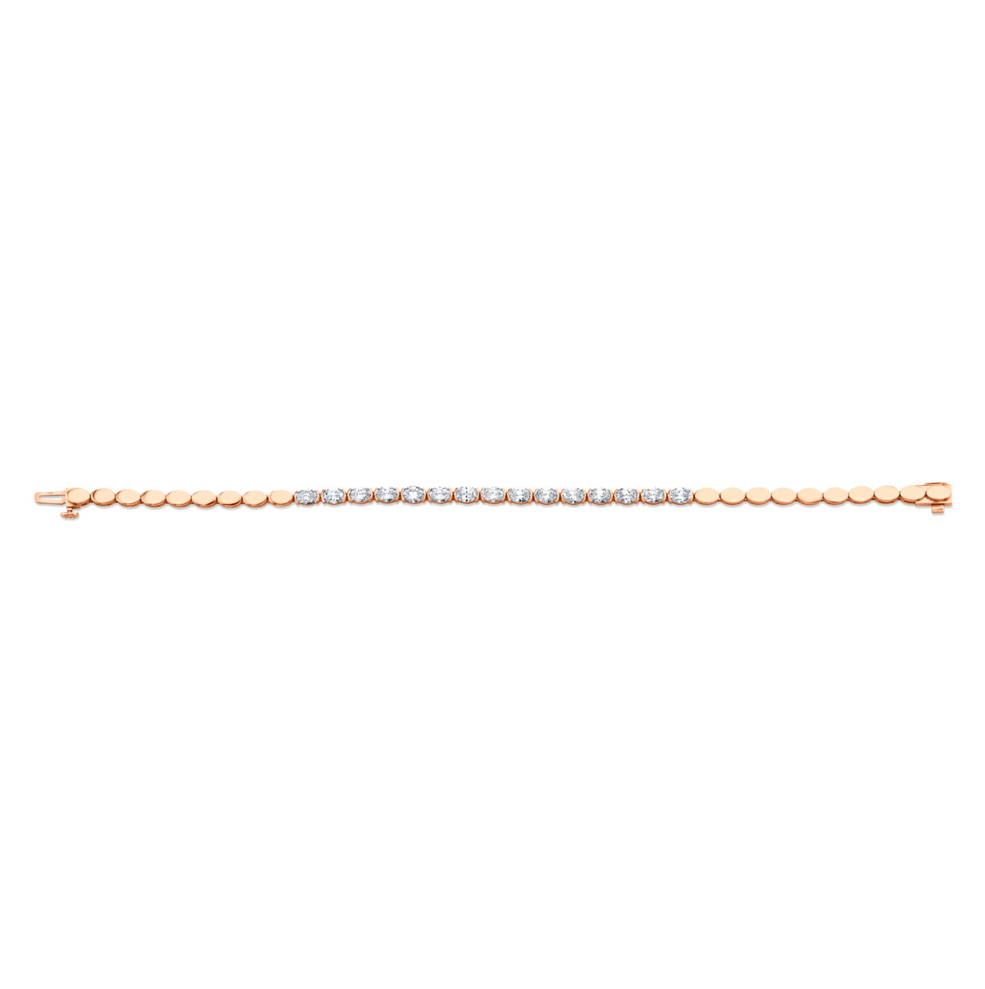 2.8 Carat Oval Shape Straight Line Bracelet
