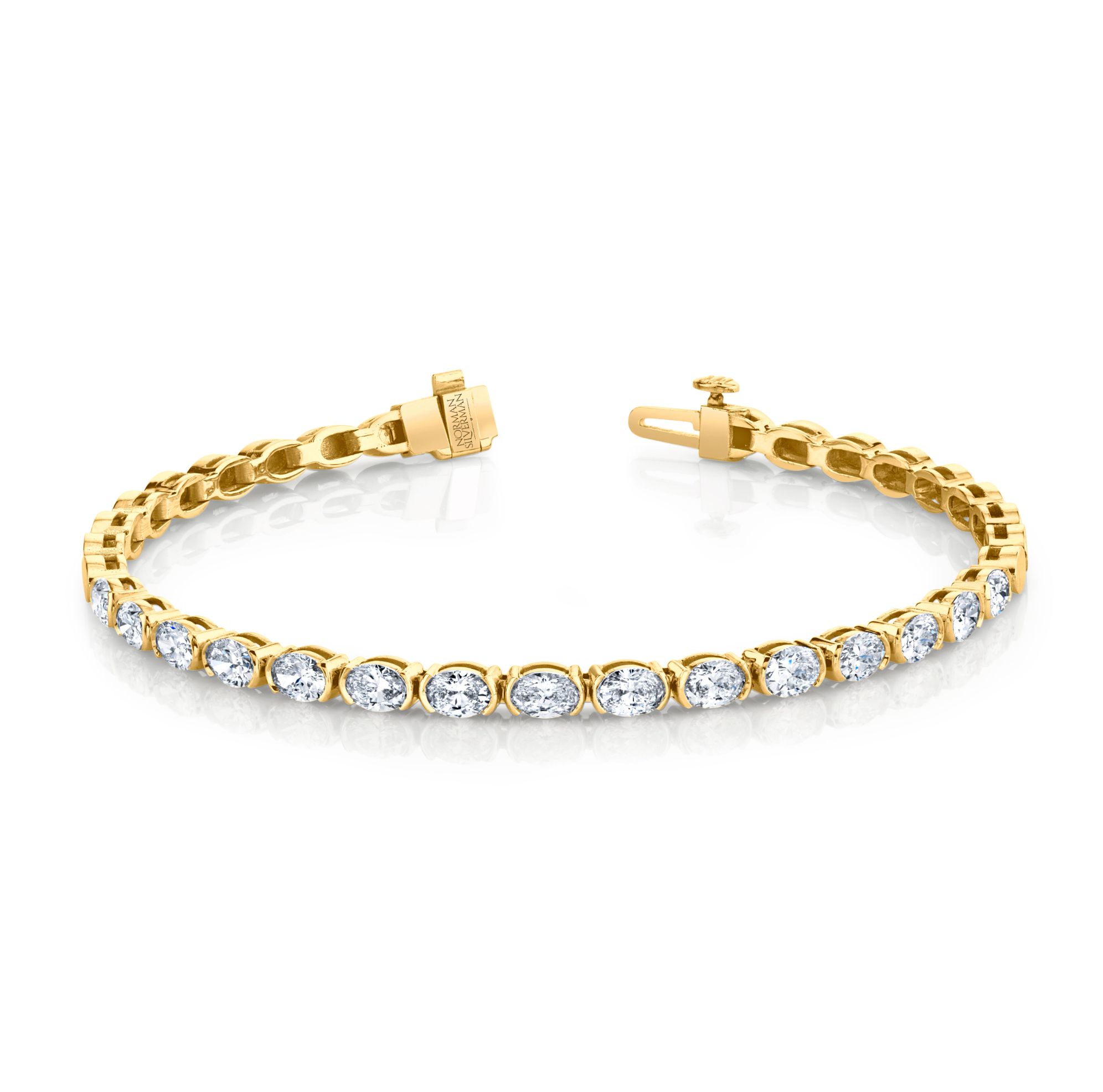 2.8 Carat Oval Shape Straight Line Bracelet