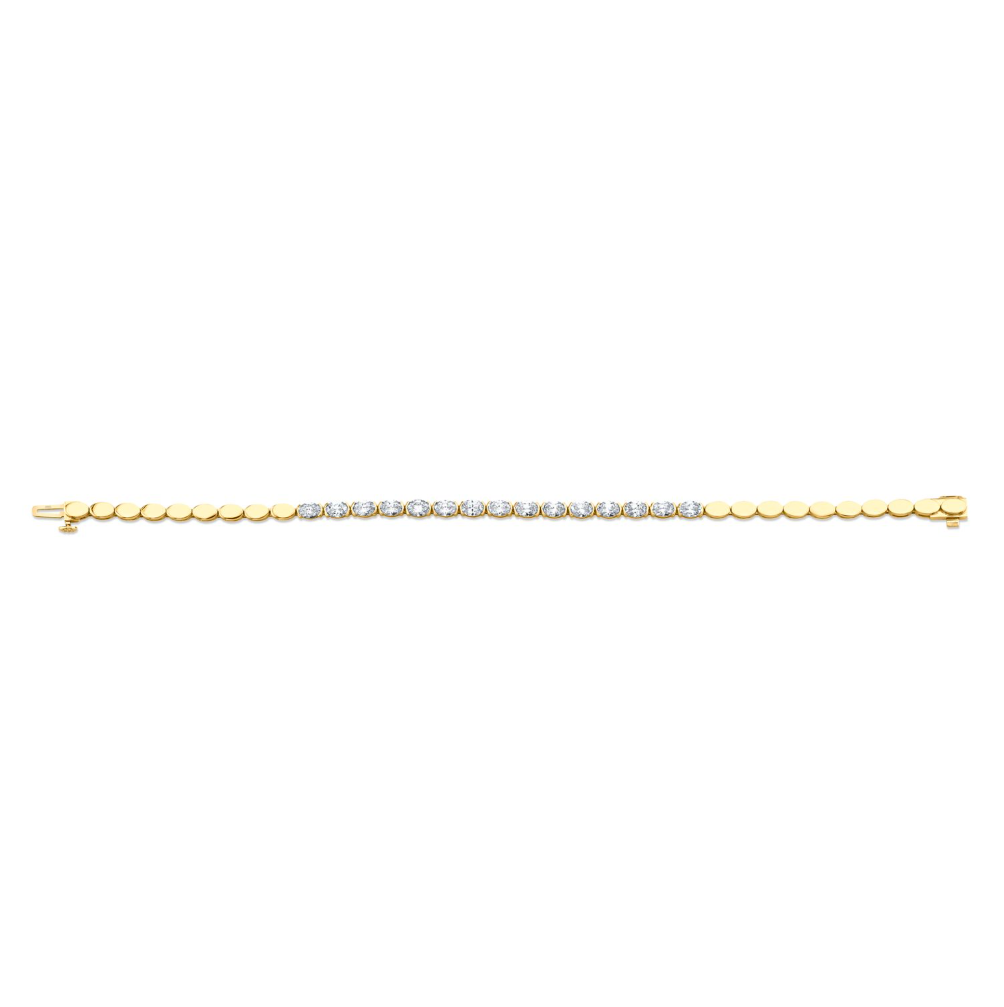 2.8 Carat Oval Shape Straight Line Bracelet