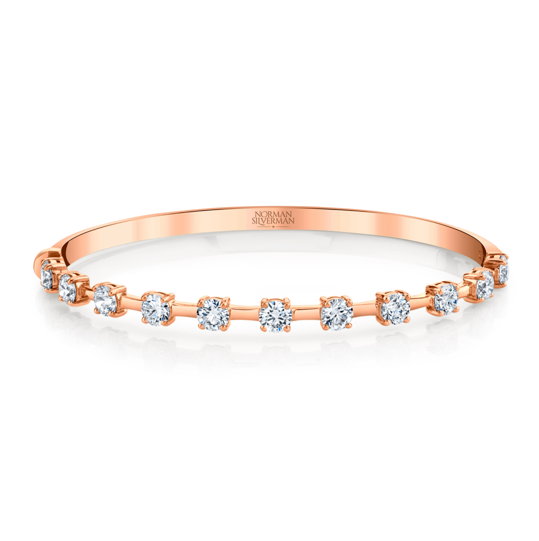 Round Brilliant Straight Line Bracelet