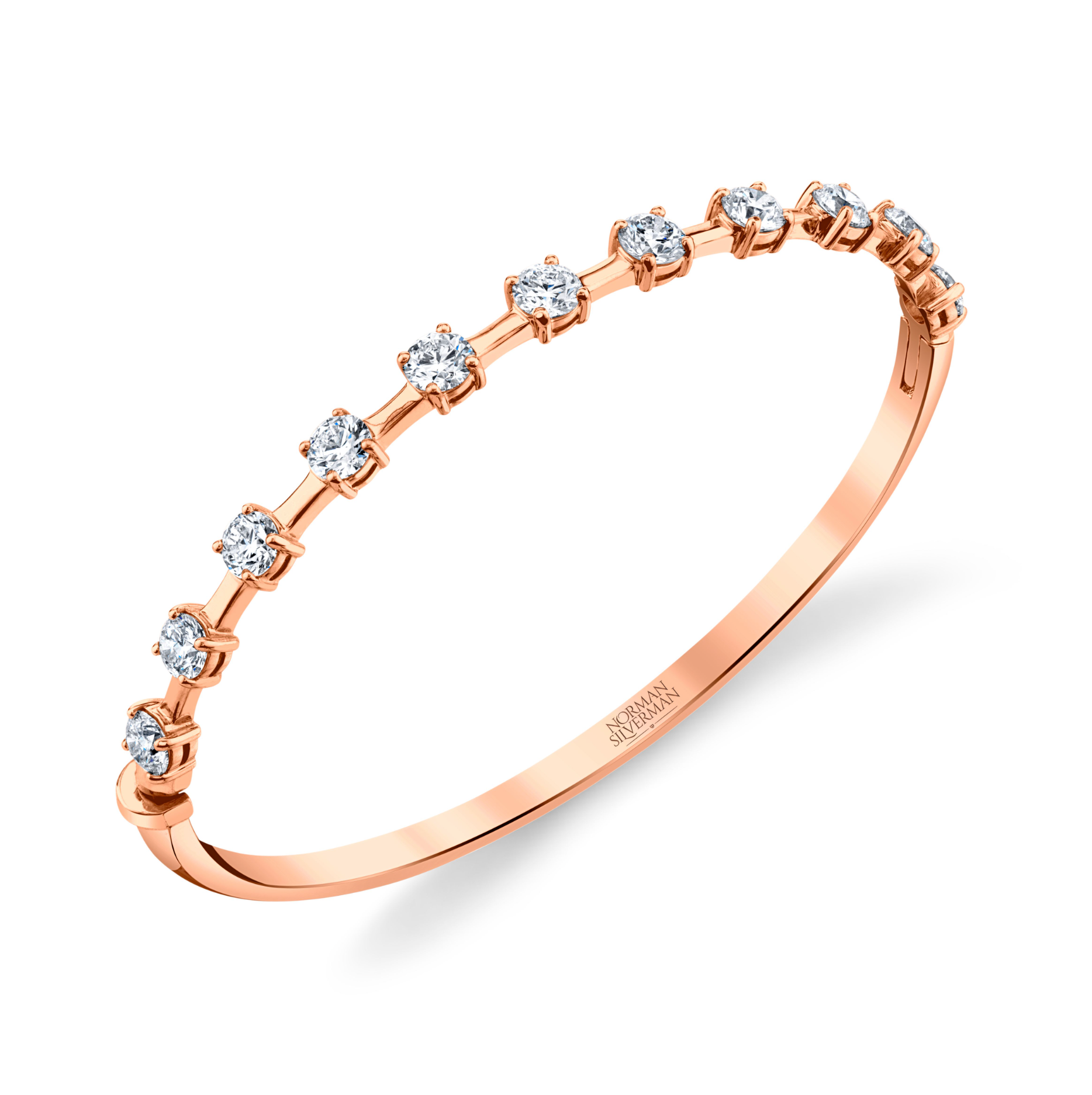 Round Brilliant Straight Line Bracelet