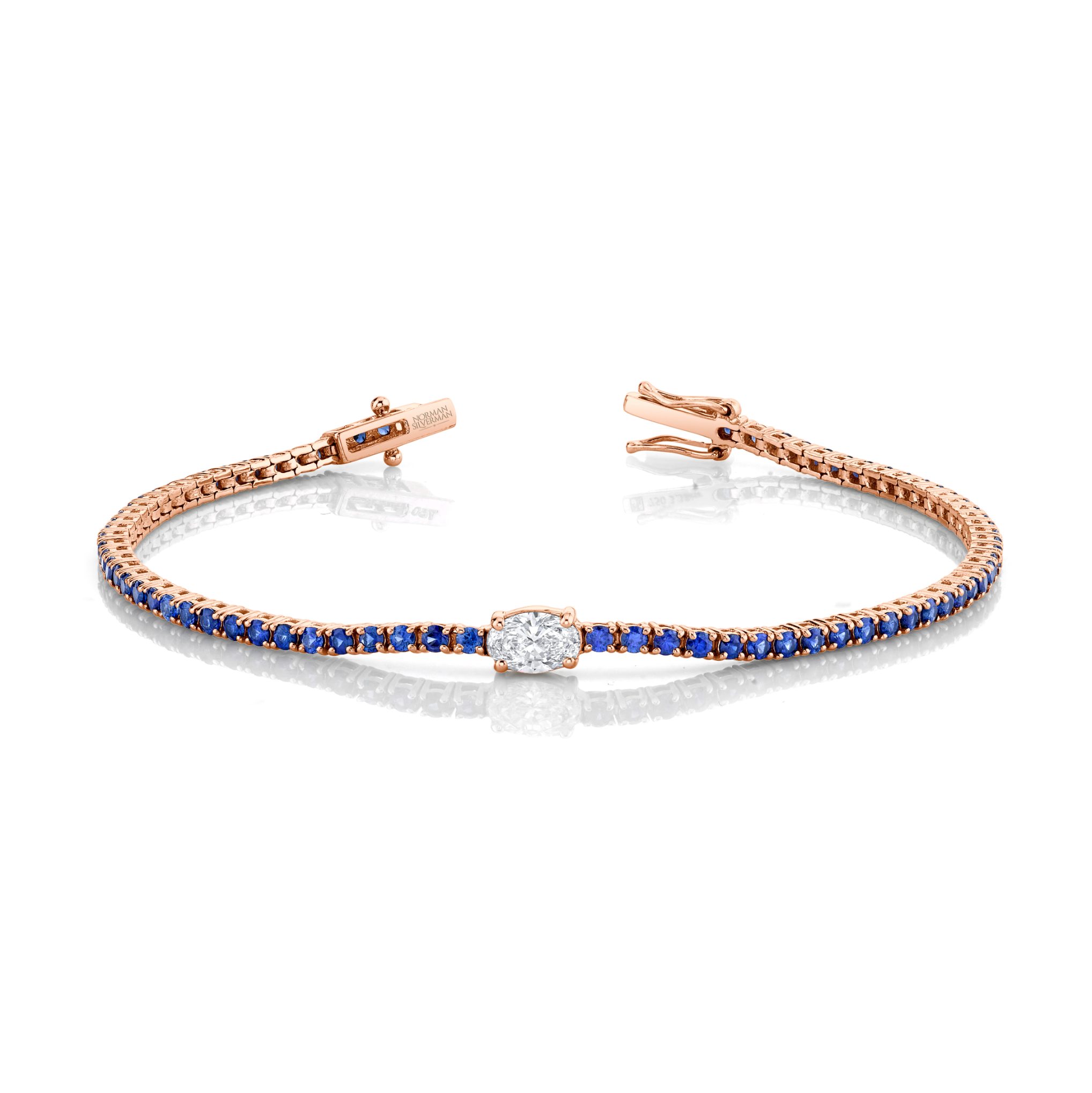 3.38 Carat 18k White Gold Straight Line Bracelet