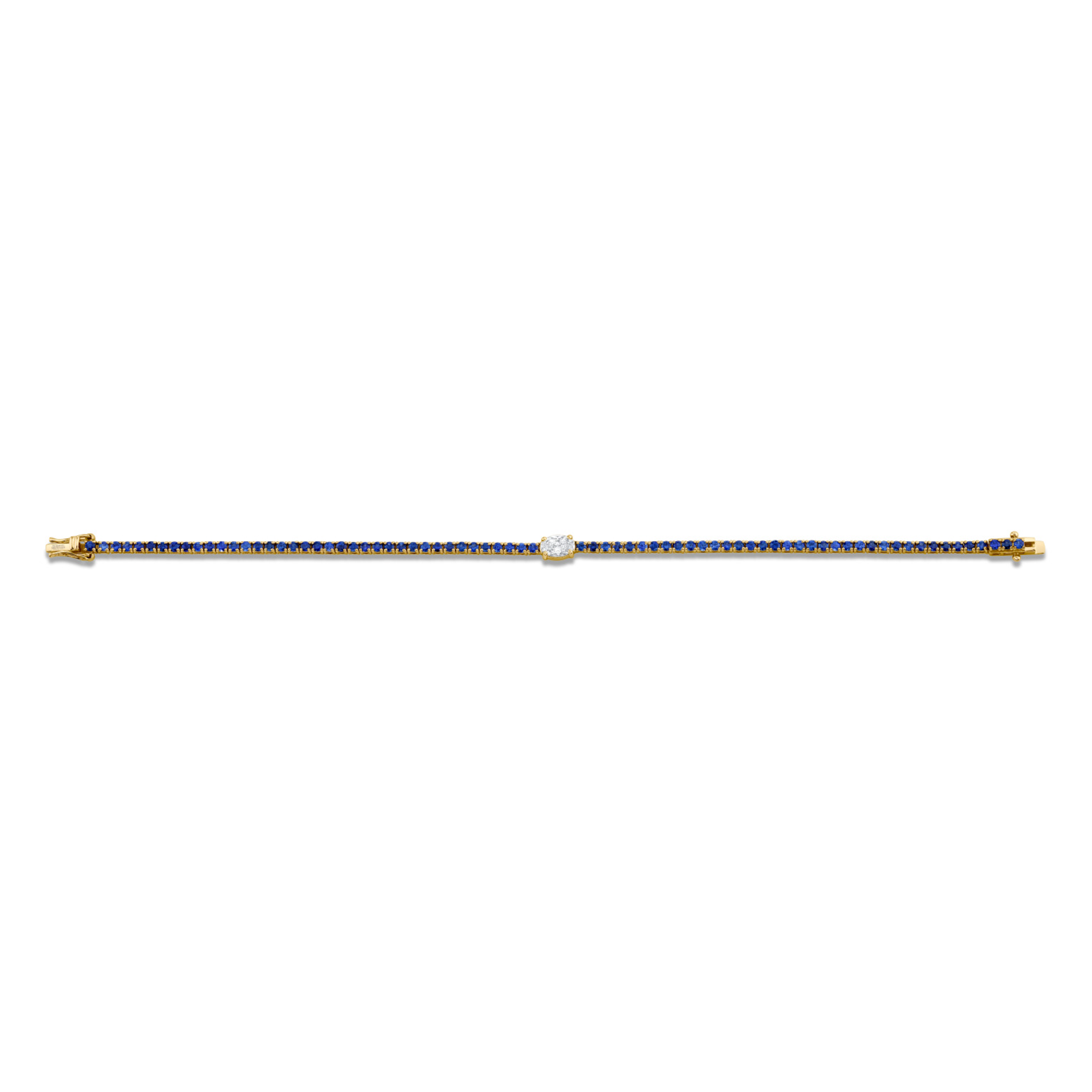 3.38 Carat 18k White Gold Straight Line Bracelet