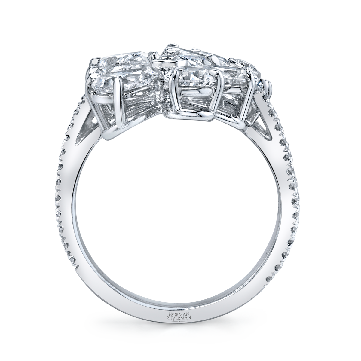 18k White Gold Floret Pavé Cocktail Ring