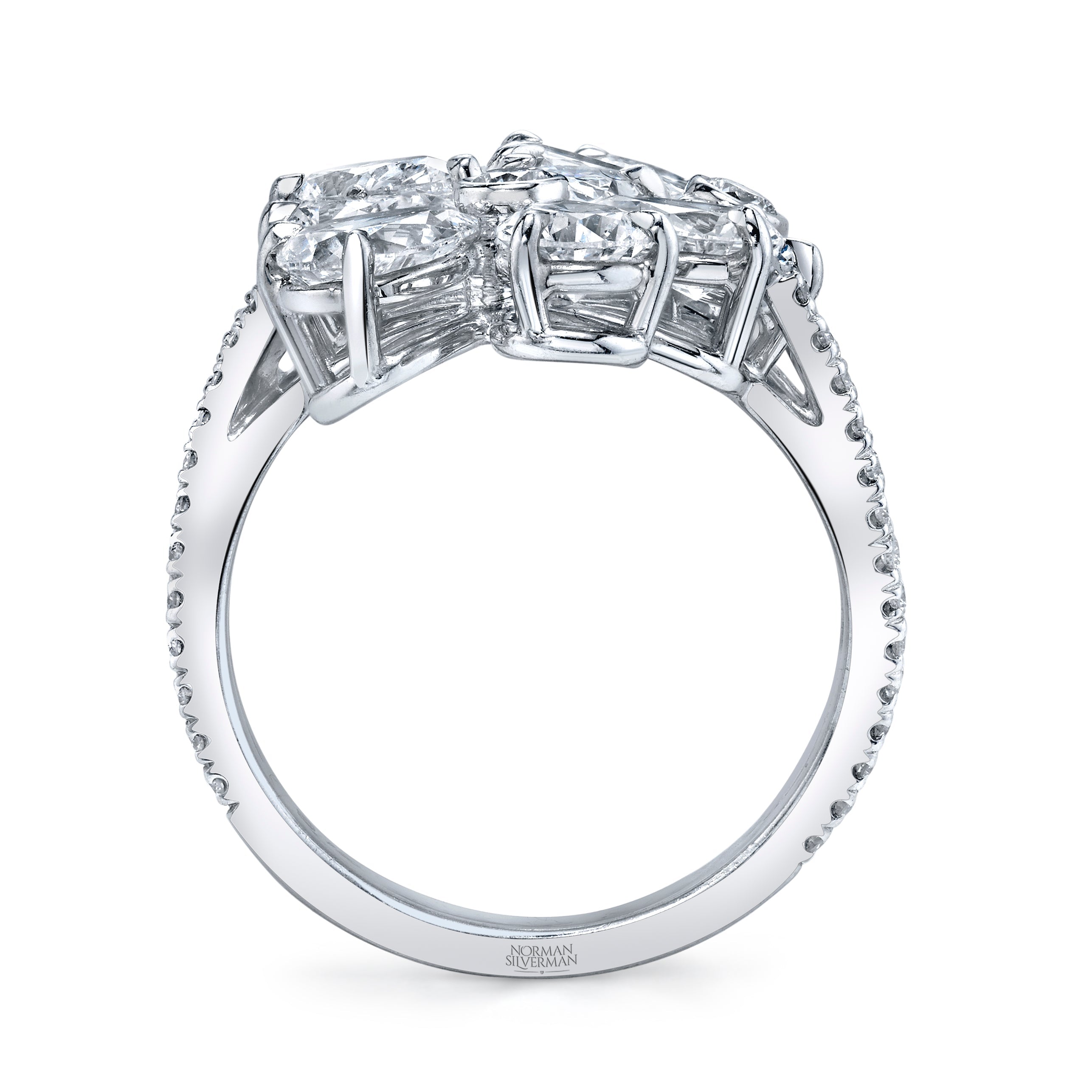 18k White Gold Floret Pavé Cocktail Ring