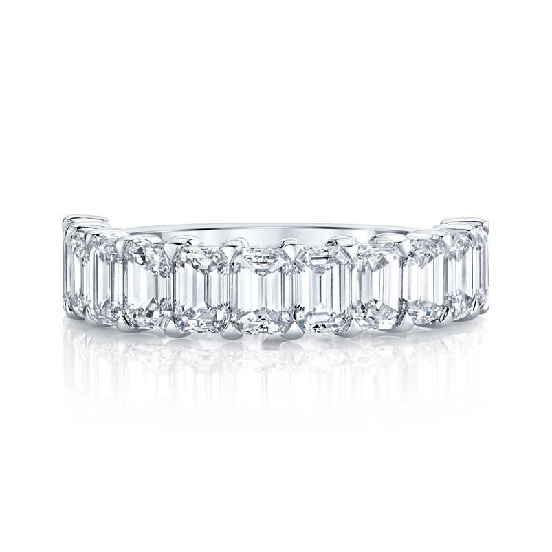 Emerald Cut Diamond Halfway Eternity Band