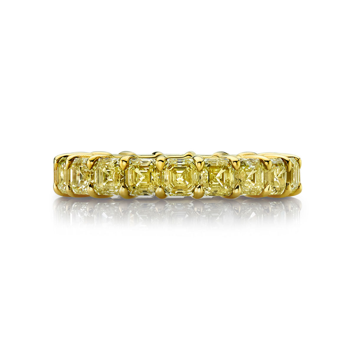 Asscher-Cut Diamond Eternity Band Set in 18k Yellow Gold
