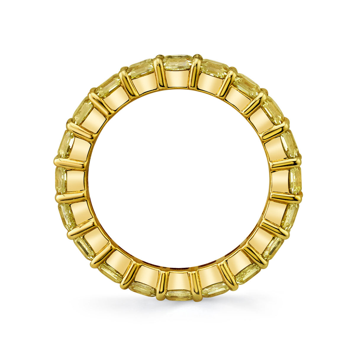 Asscher-Cut Diamond Eternity Band Set in 18k Yellow Gold