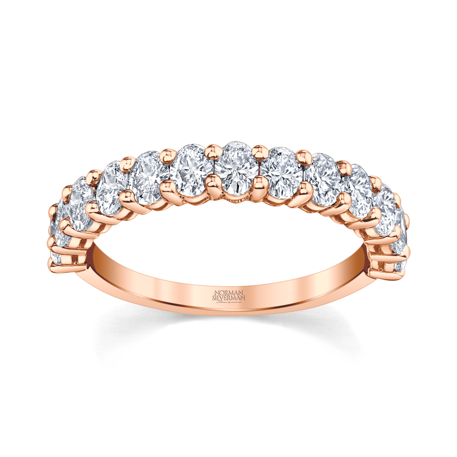 Oval Halfway Eternity Band in Yellow Gold