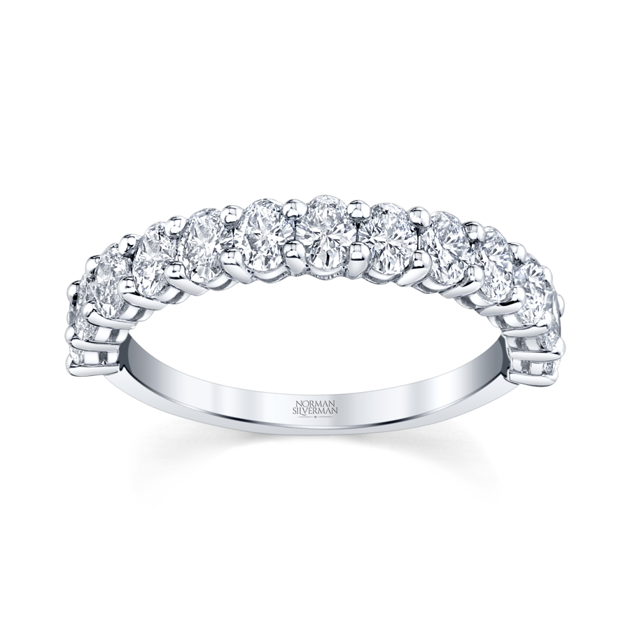 Oval Halfway Eternity Band in Yellow Gold