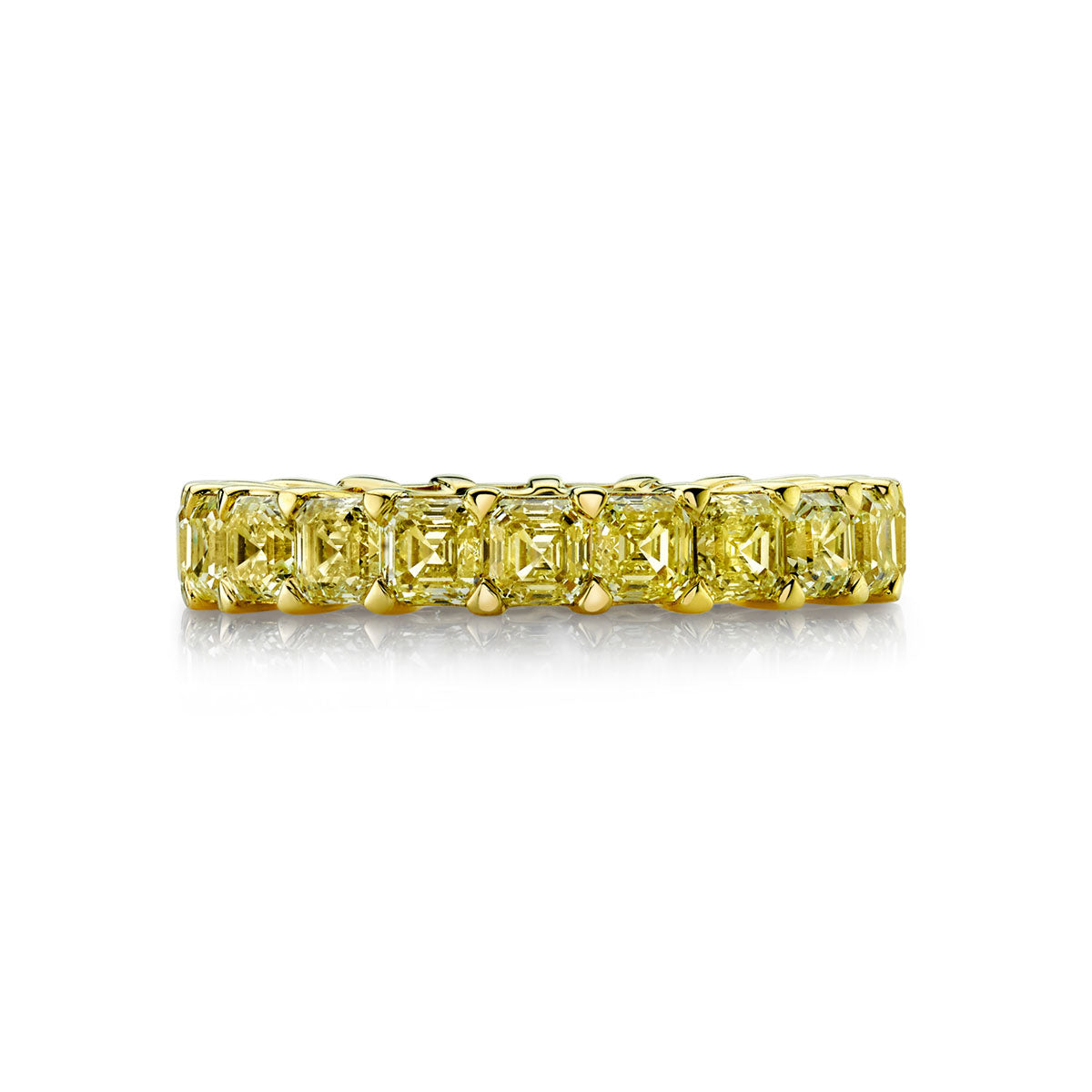 Asscher-Cut Diamond Eternity Band Set in 18k Yellow Gold