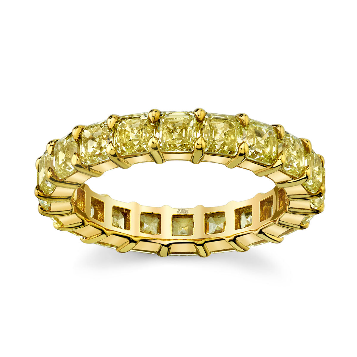 Asscher-Cut Diamond Eternity Band Set in 18k Yellow Gold