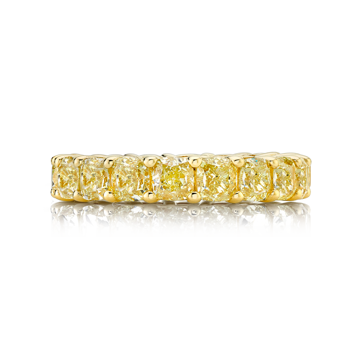 Asscher-Cut Diamond Eternity Band Set in 18k Yellow Gold