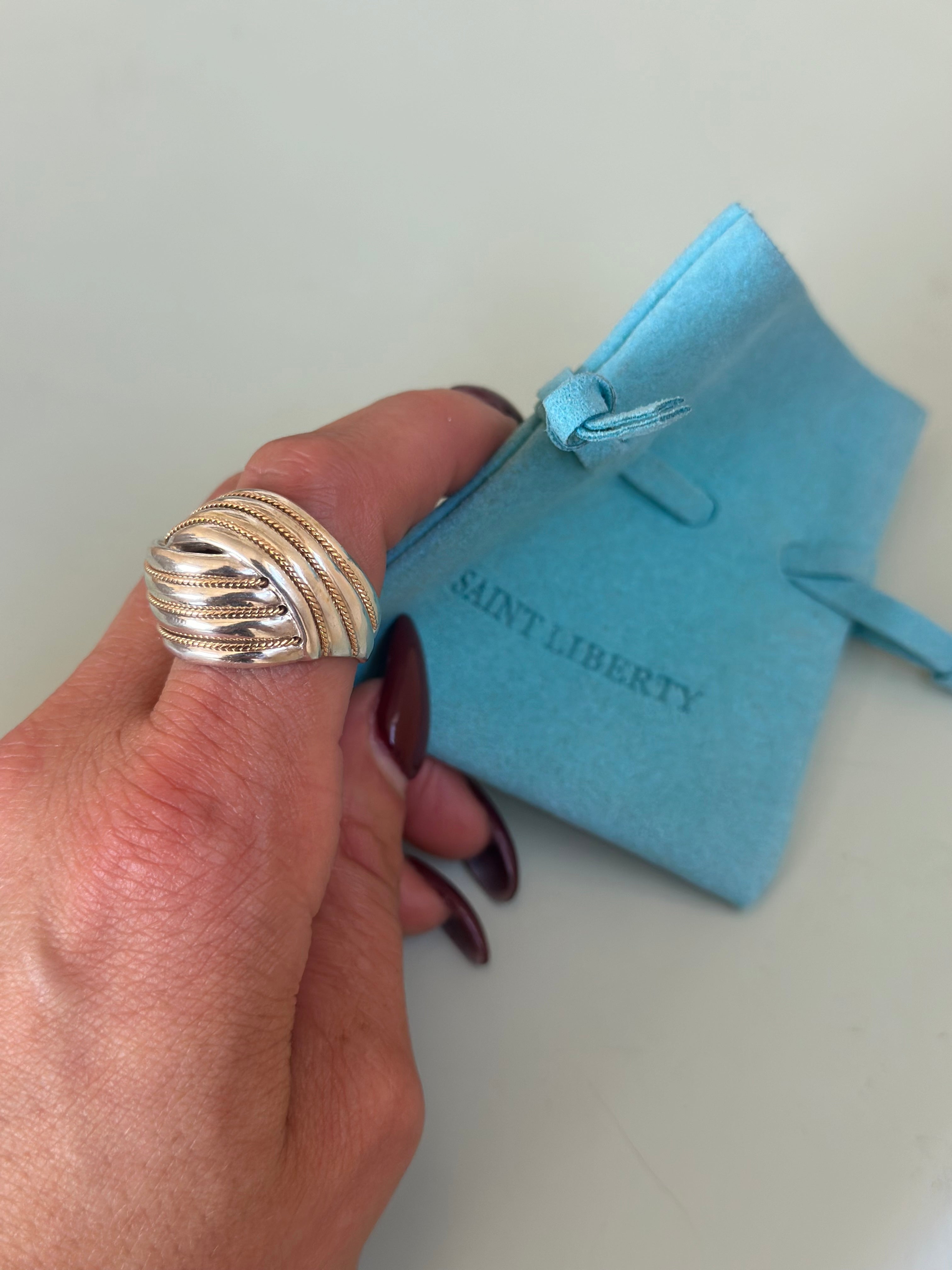 Sterling Silver and 14KT Yellow Gold Ring
