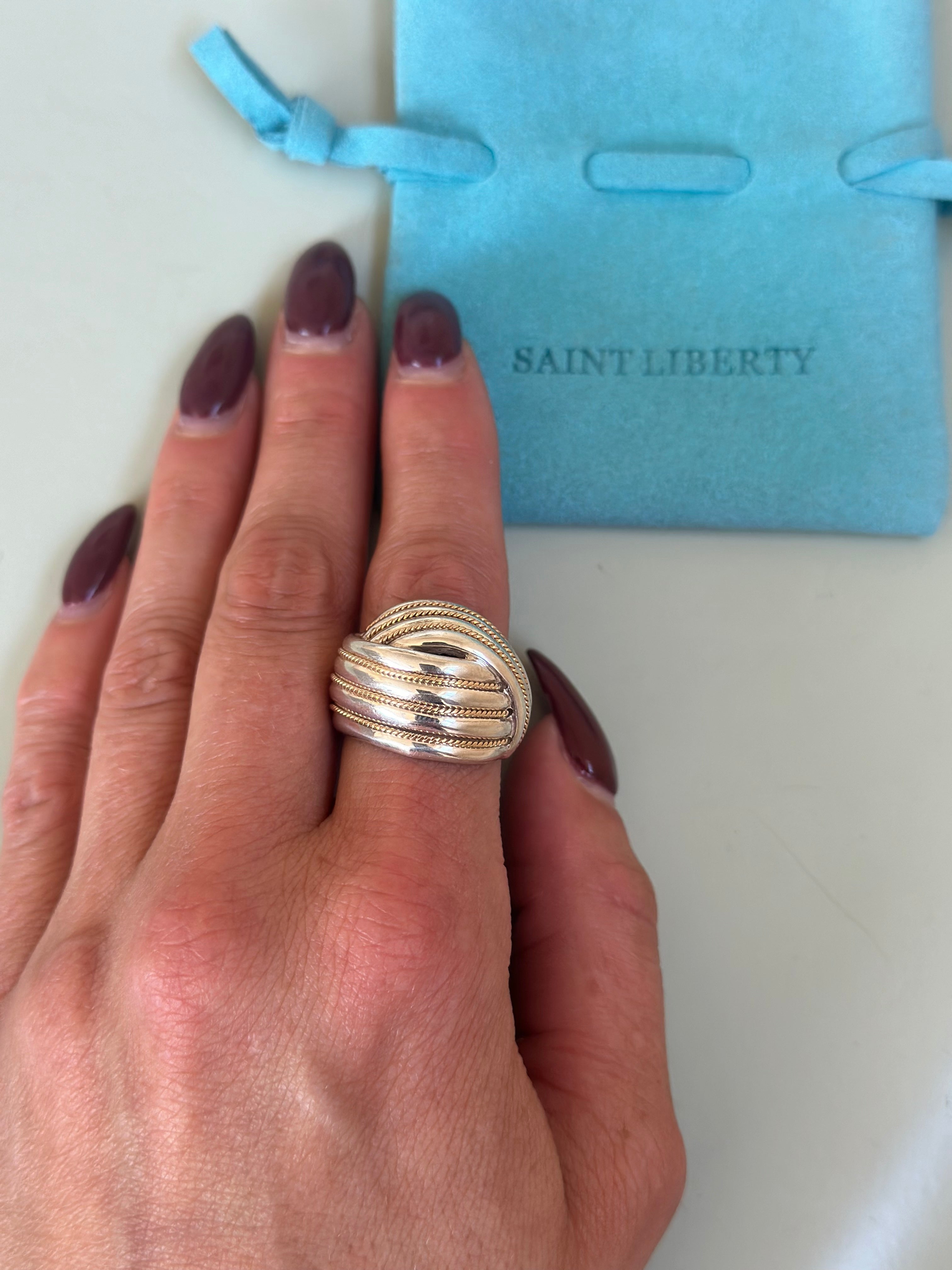 Sterling Silver and 14KT Yellow Gold Ring