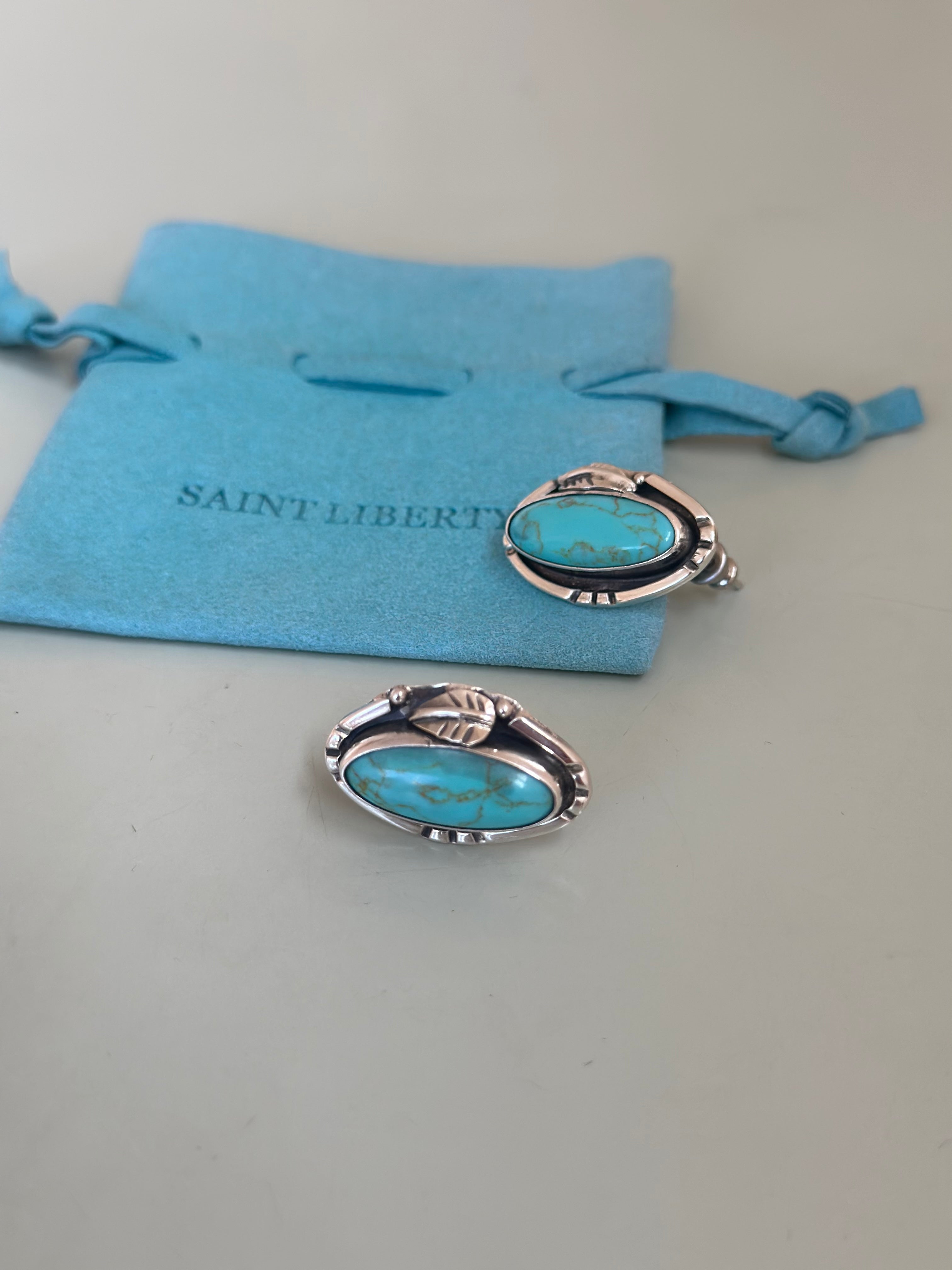Sterling Silver Turquoise Stud Earrings
