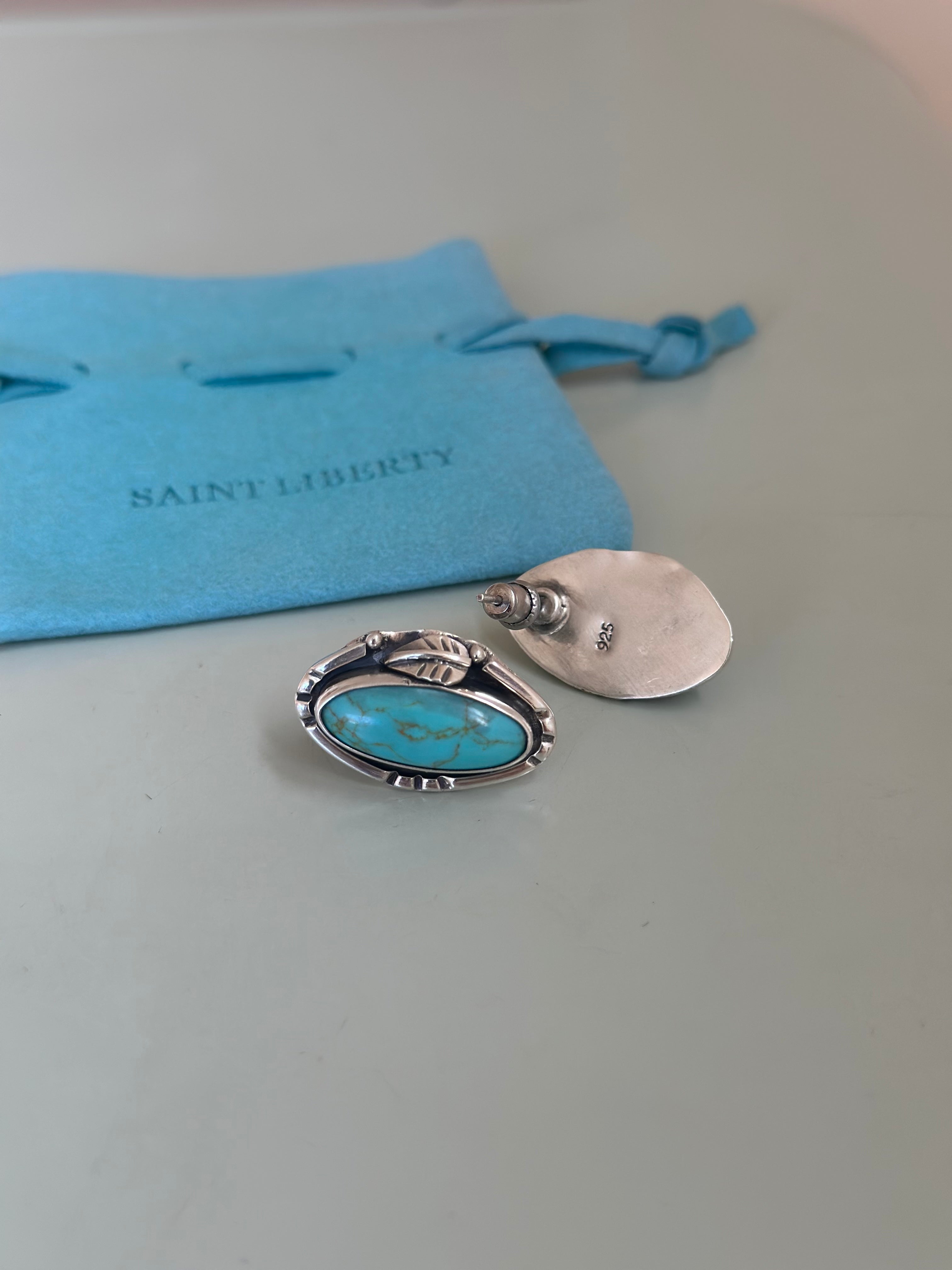 Sterling Silver Turquoise Stud Earrings