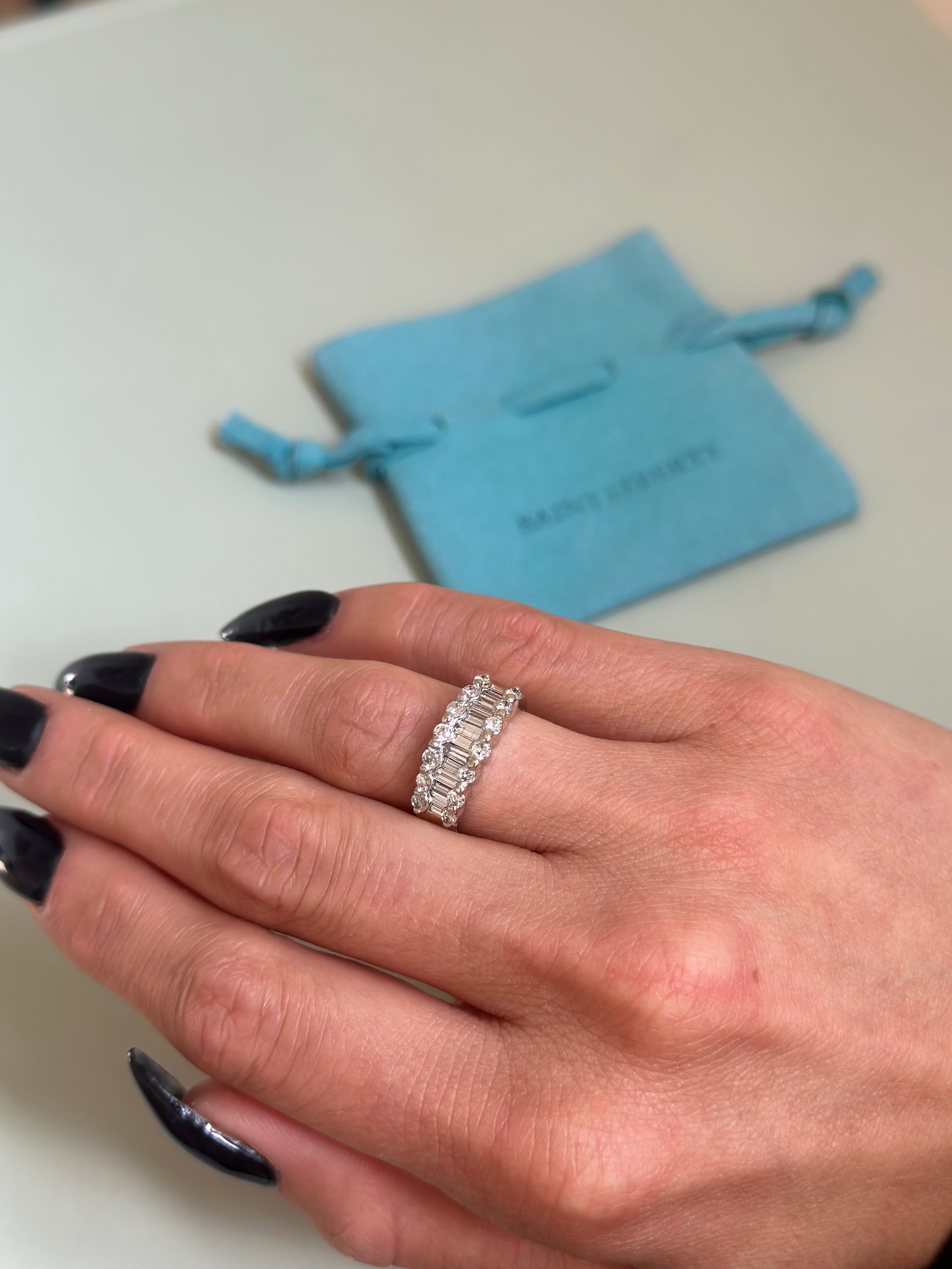 14KT White Gold and Diamond Band