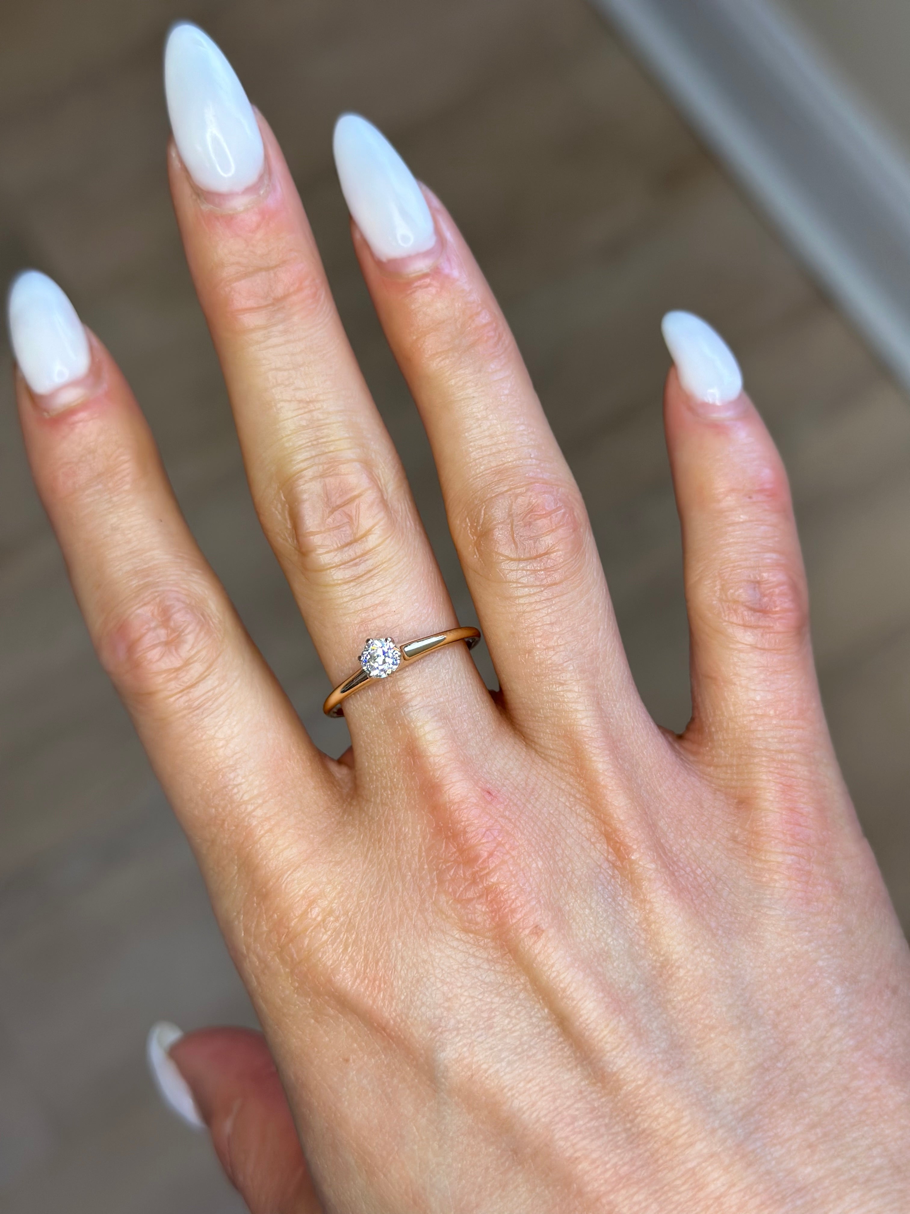 14KT Yellow Gold Old European Cut Diamond Ring