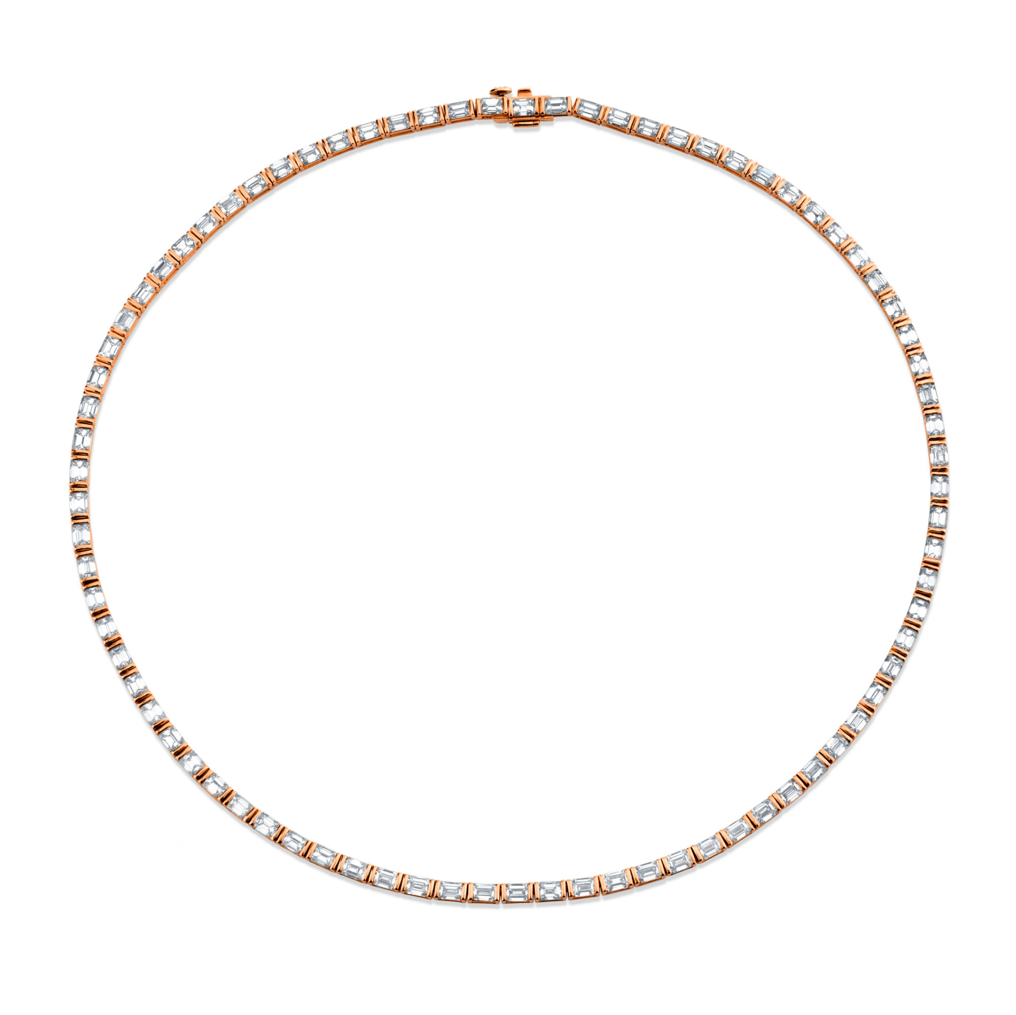 15.50 Carat Diamond Emerald Cut Necklace
