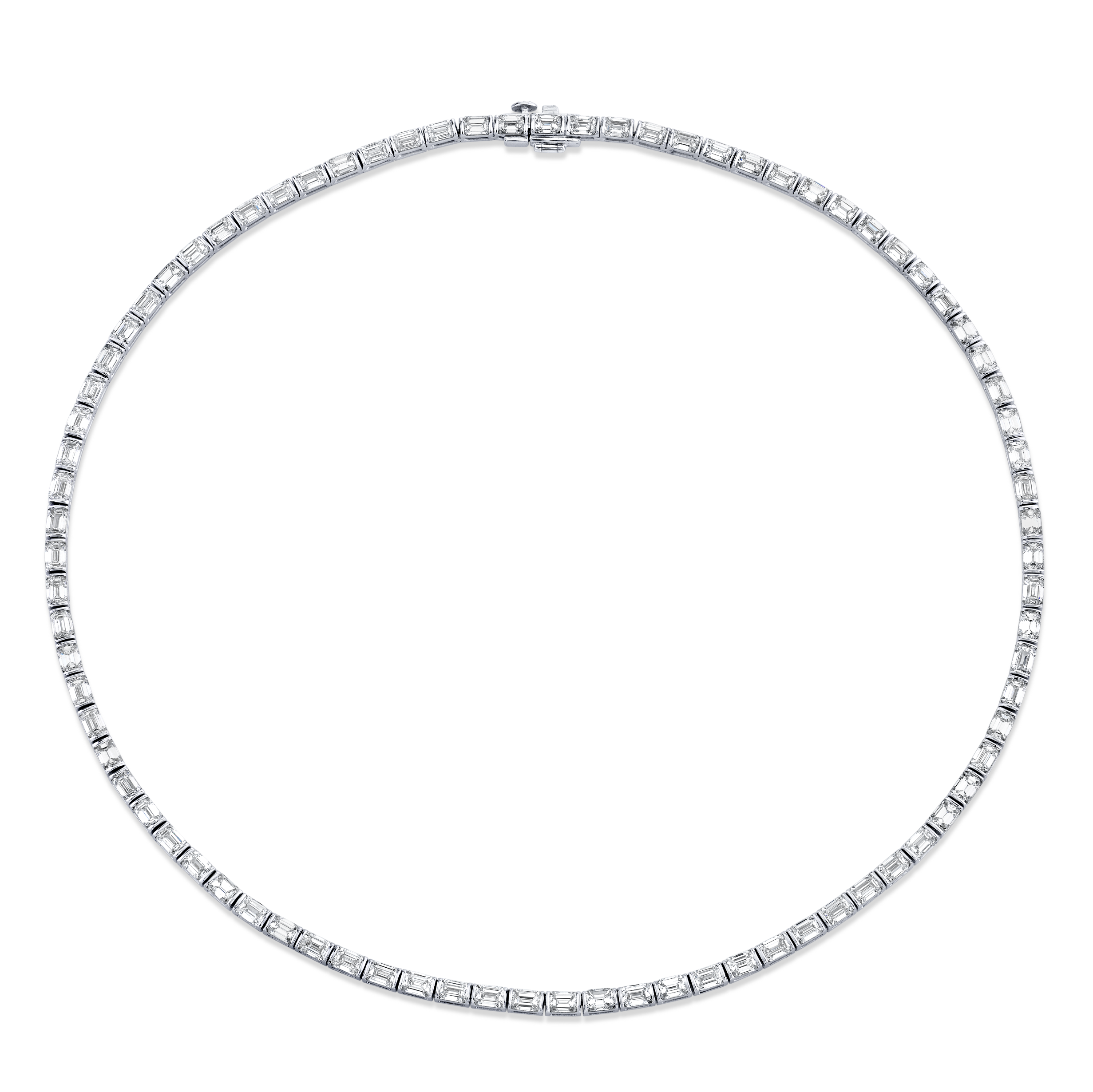 16.19 Carat 18k White Gold East West Necklace