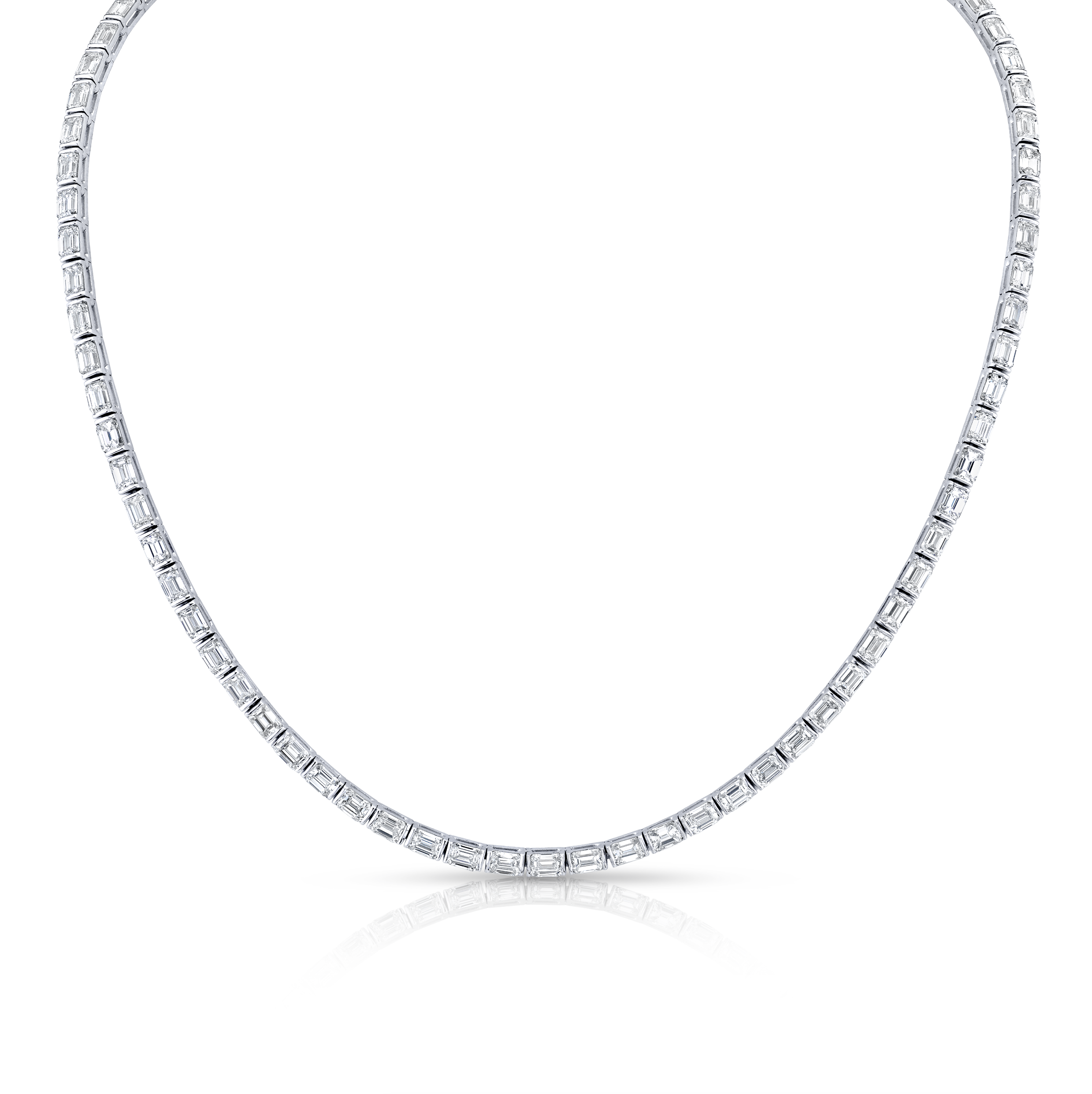 16.19 Carat 18k White Gold East West Necklace