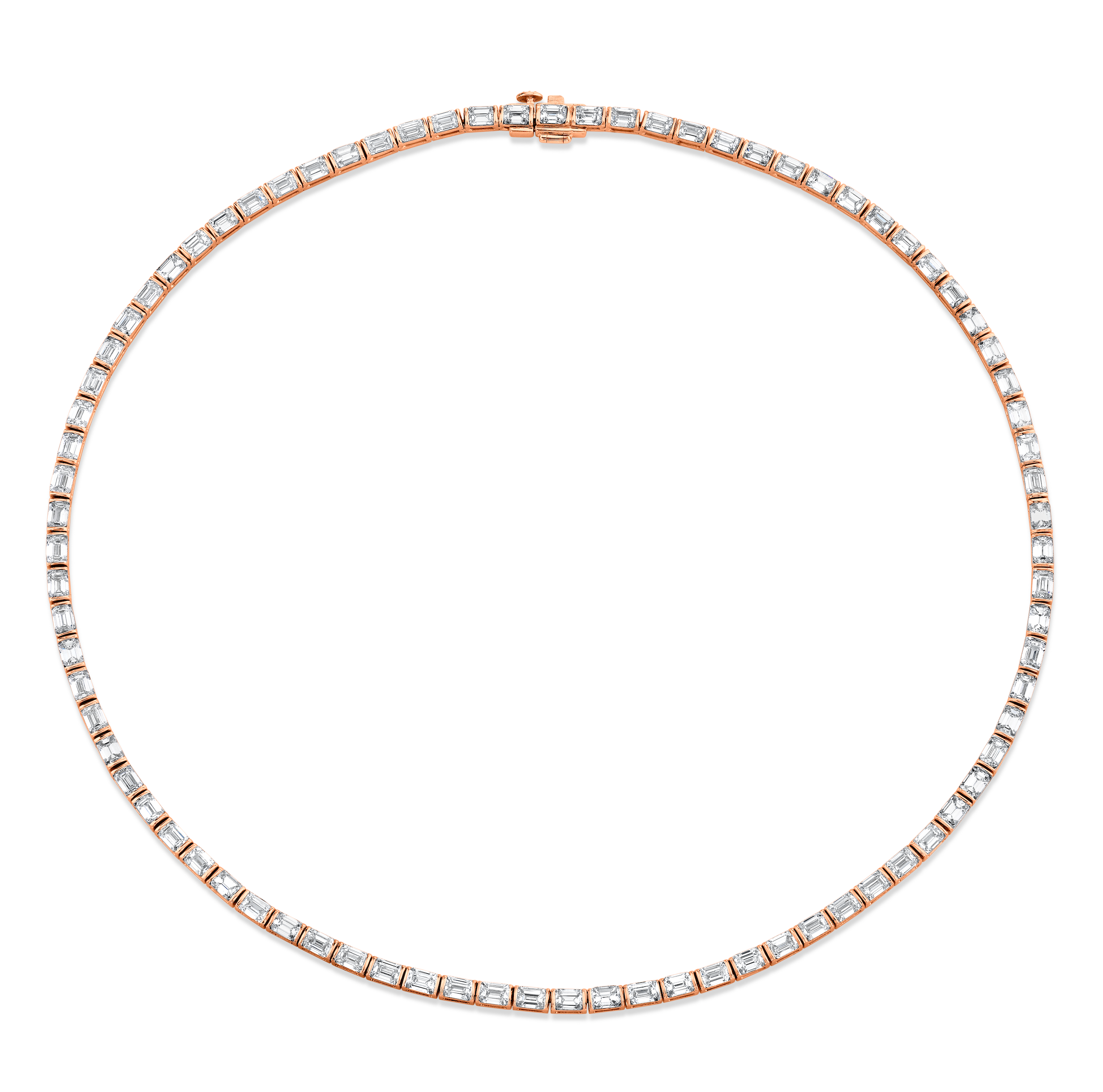16.19 Carat 18k White Gold East West Necklace