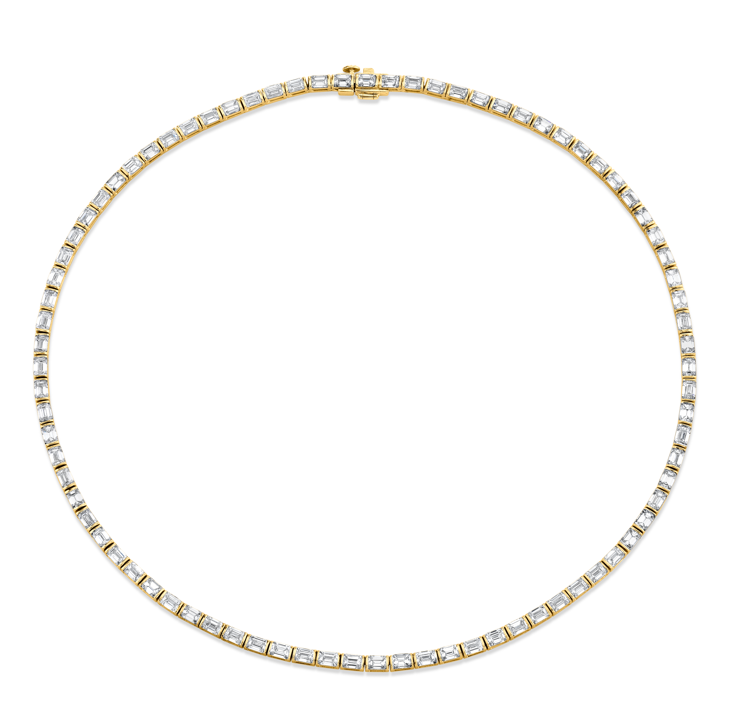 16.19 Carat 18k White Gold East West Necklace