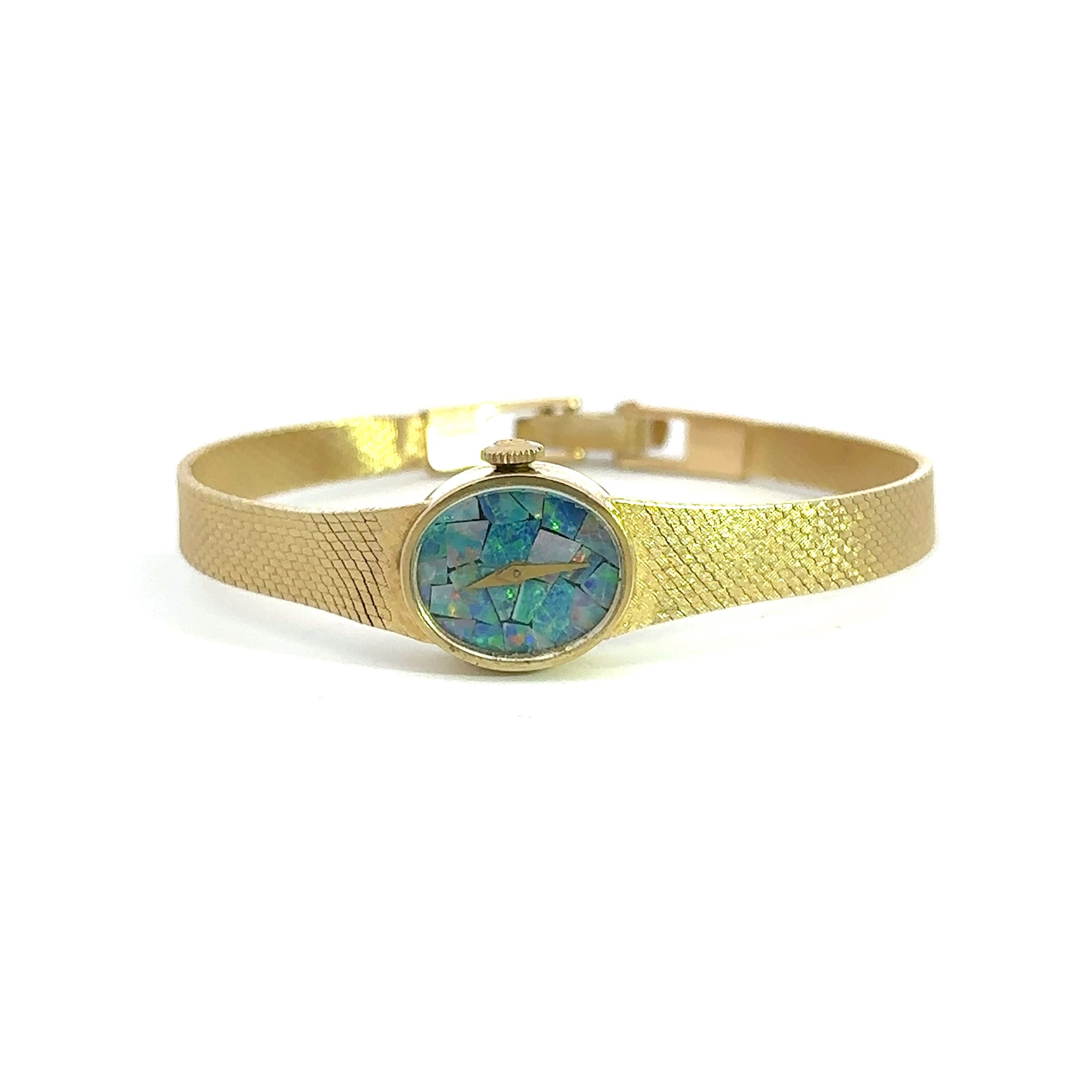 14KT Yellow Girard Perregaux Opal Face Watch