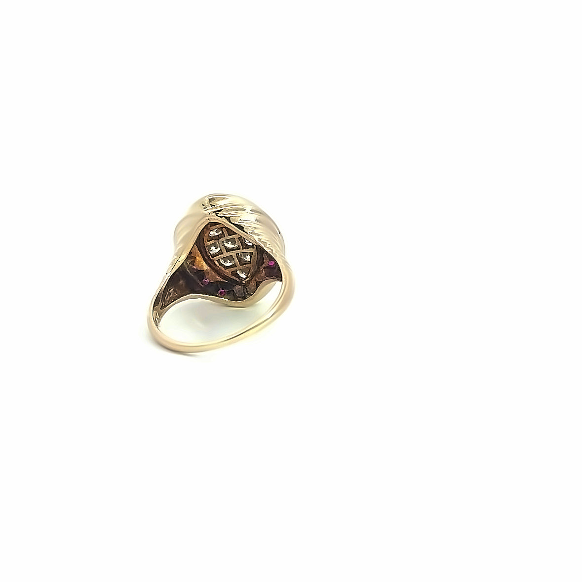 14KT Yellow Diamond and Ruby Ring