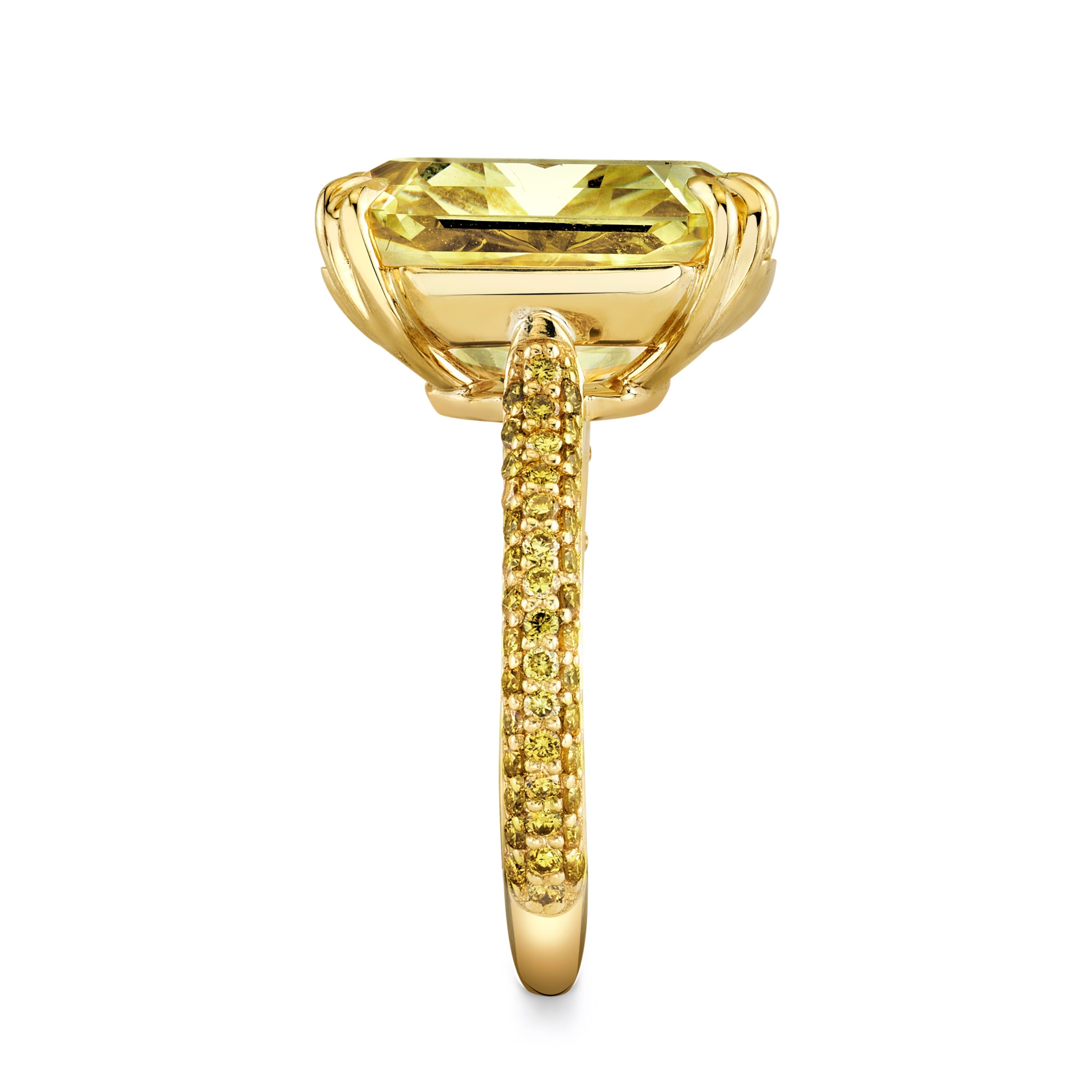 Fancy Yellow Radiant Cut Diamond Ring