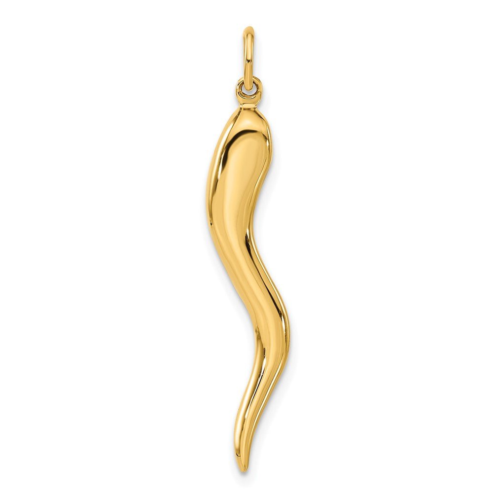 14KT Solid Large 3D Italian Horn Charm - Chapel Hills Jewelry