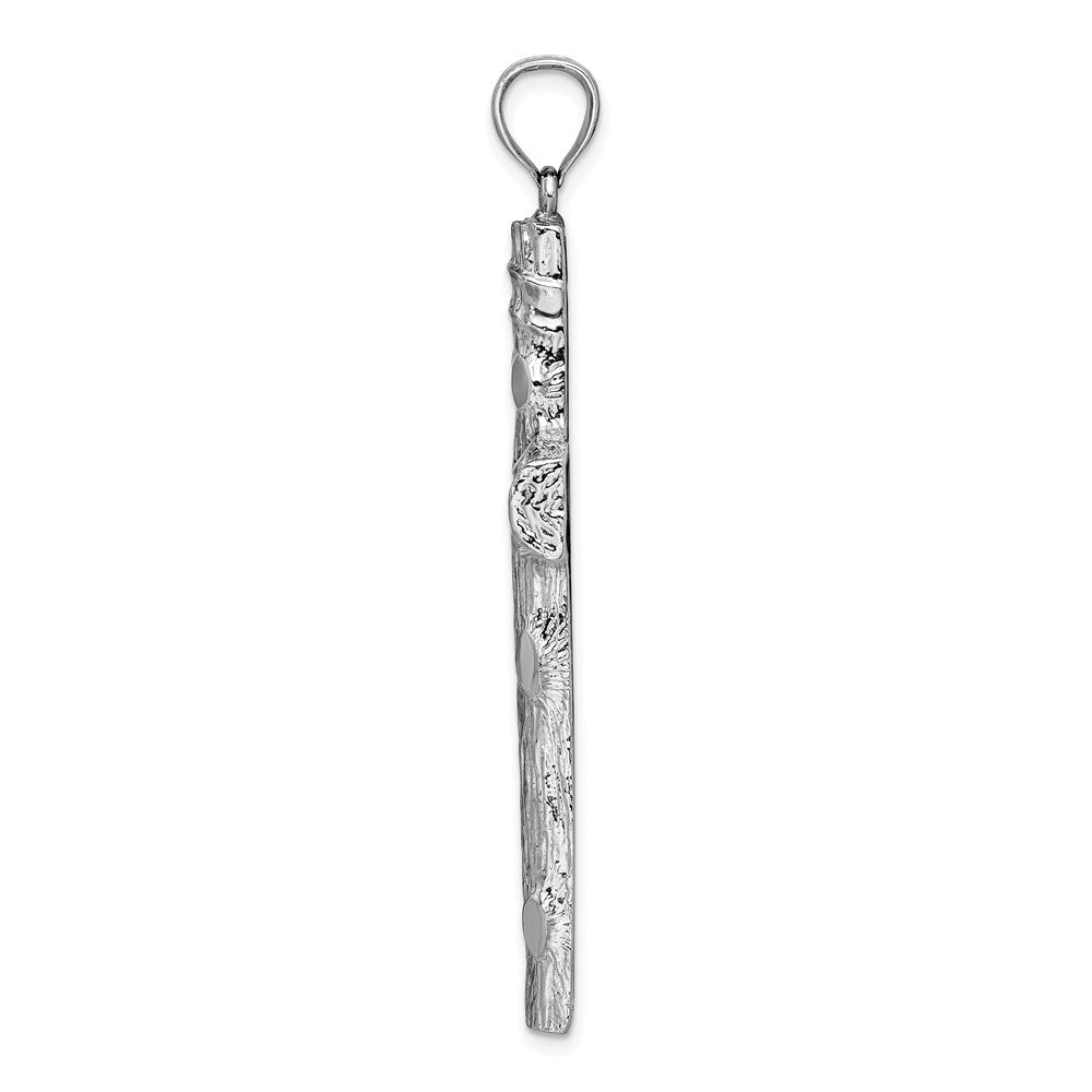 14KT White Gold Large Tree Textured Cross - Chapel Hills Jewelry