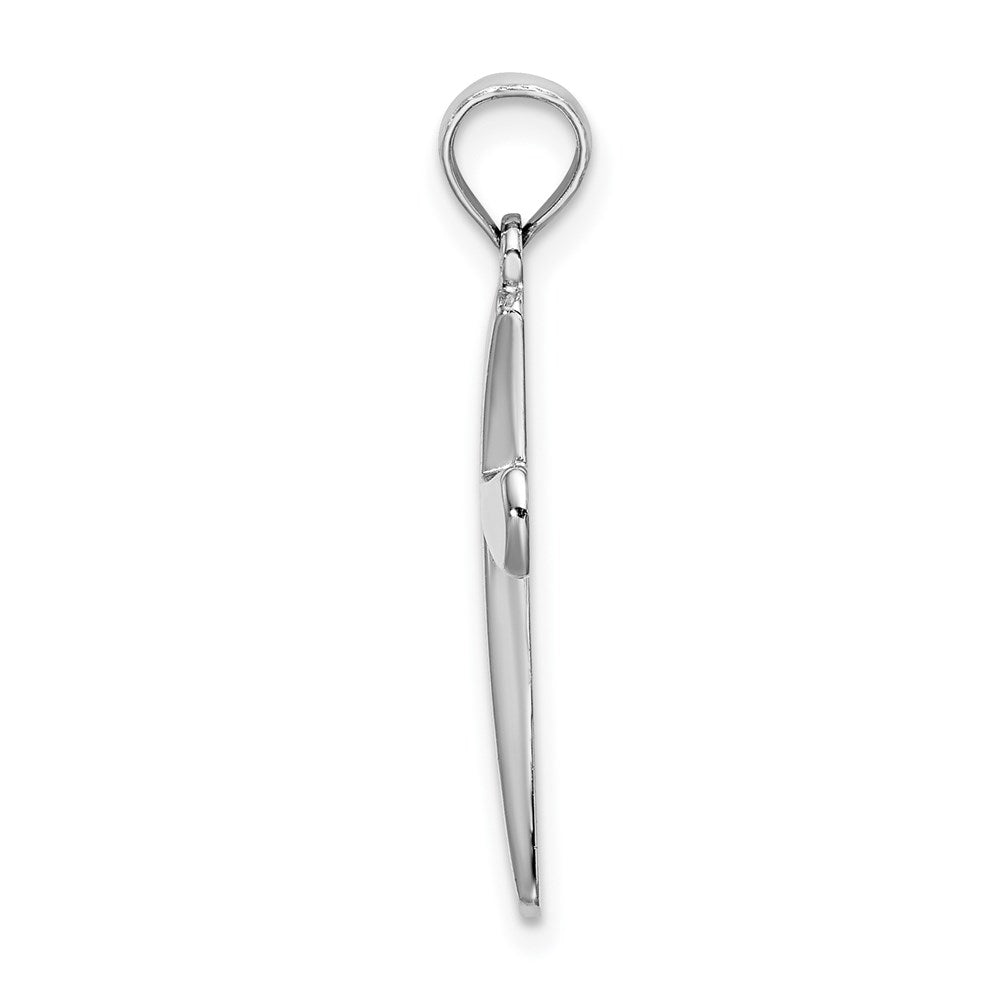 14KT White Gold Polished Beveled Cross with Round Tips - Chapel Hills Jewelry