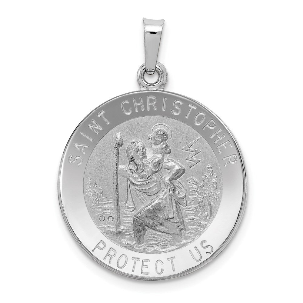 14KT White Gold Saint Christopher Medal - Chapel Hills Jewelry