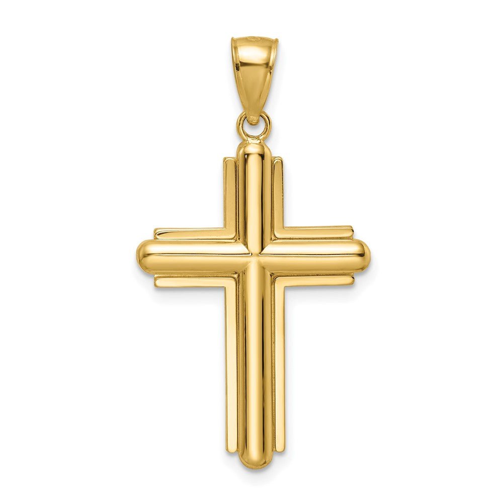 14KT Yellow Gold Beveled Cross - Chapel Hills Jewelry