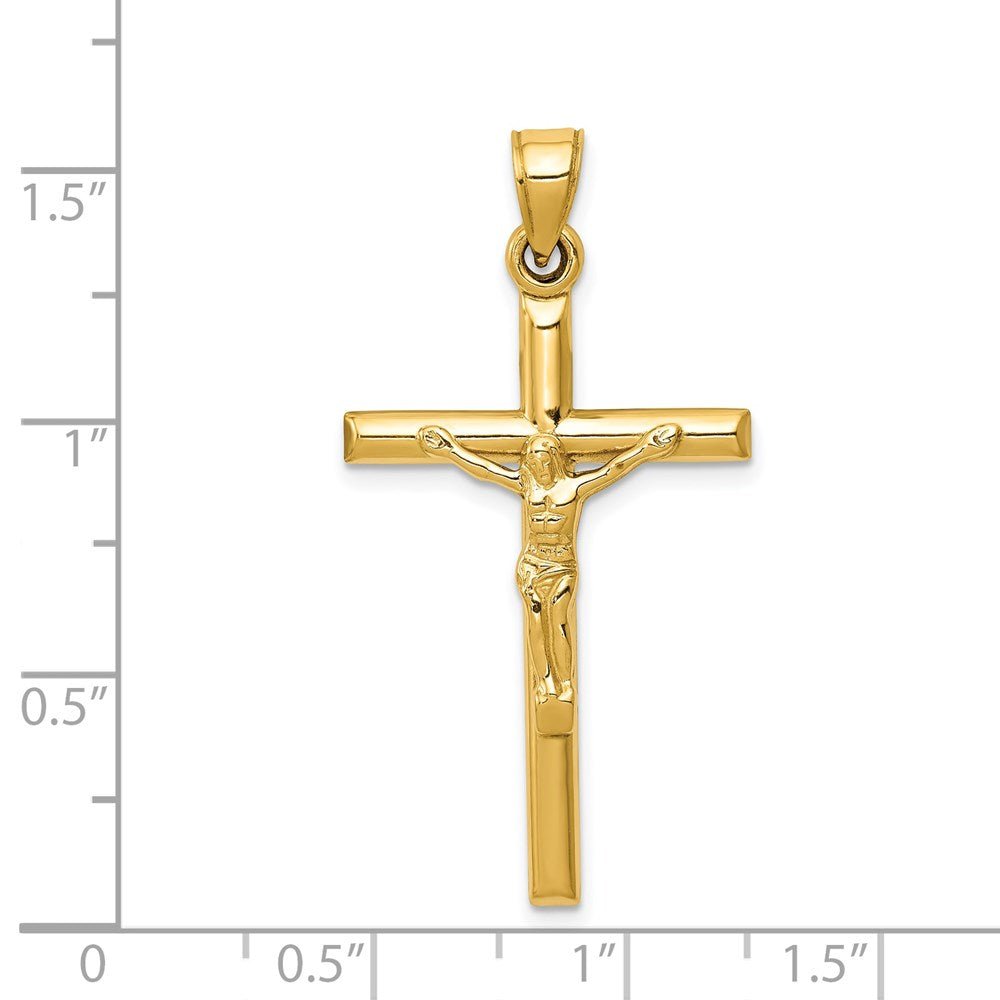 14KT Yellow Gold Hollow Crucifix - Chapel Hills Jewelry